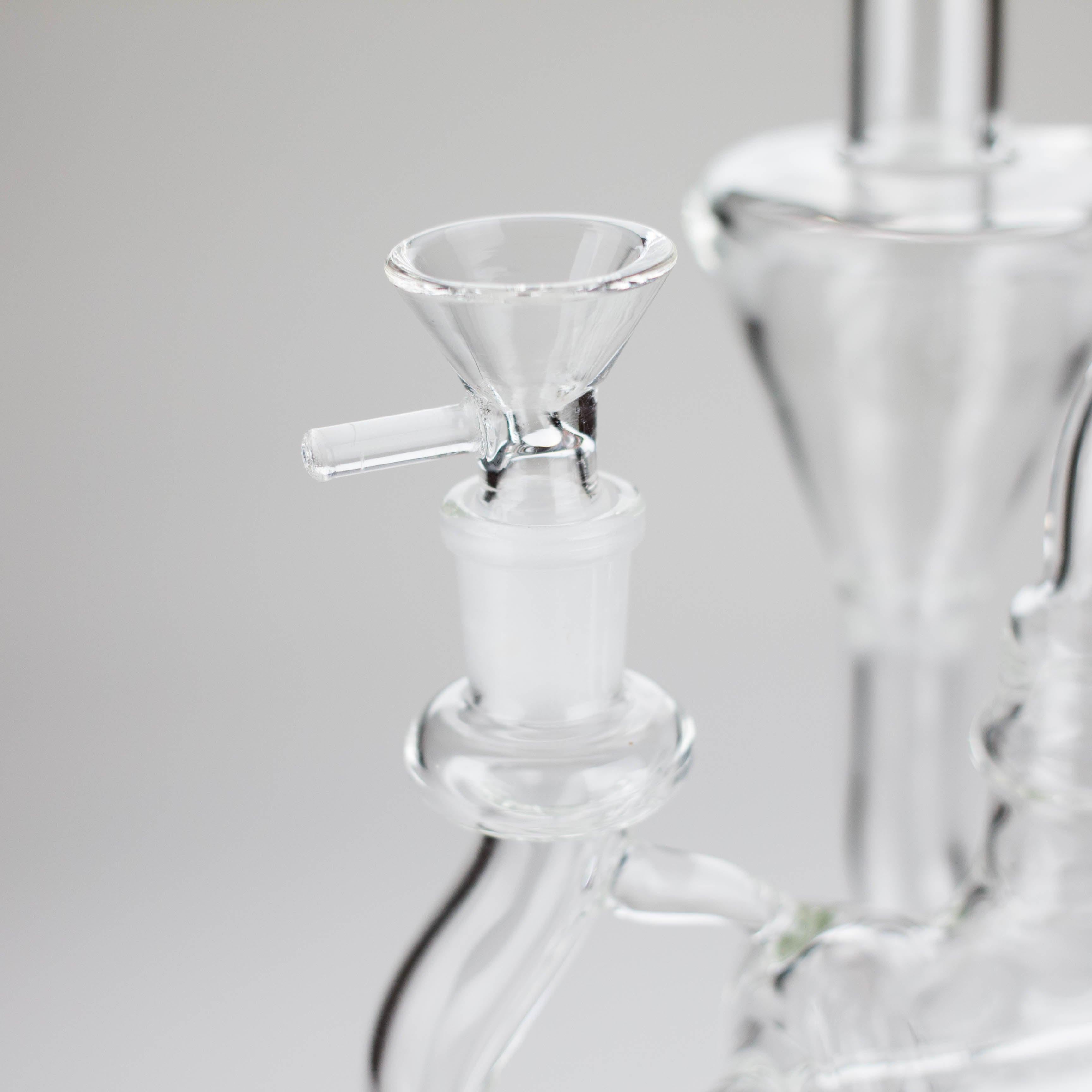 11″ Clear Recycler Glass Bong with inline diffuser [C8032]