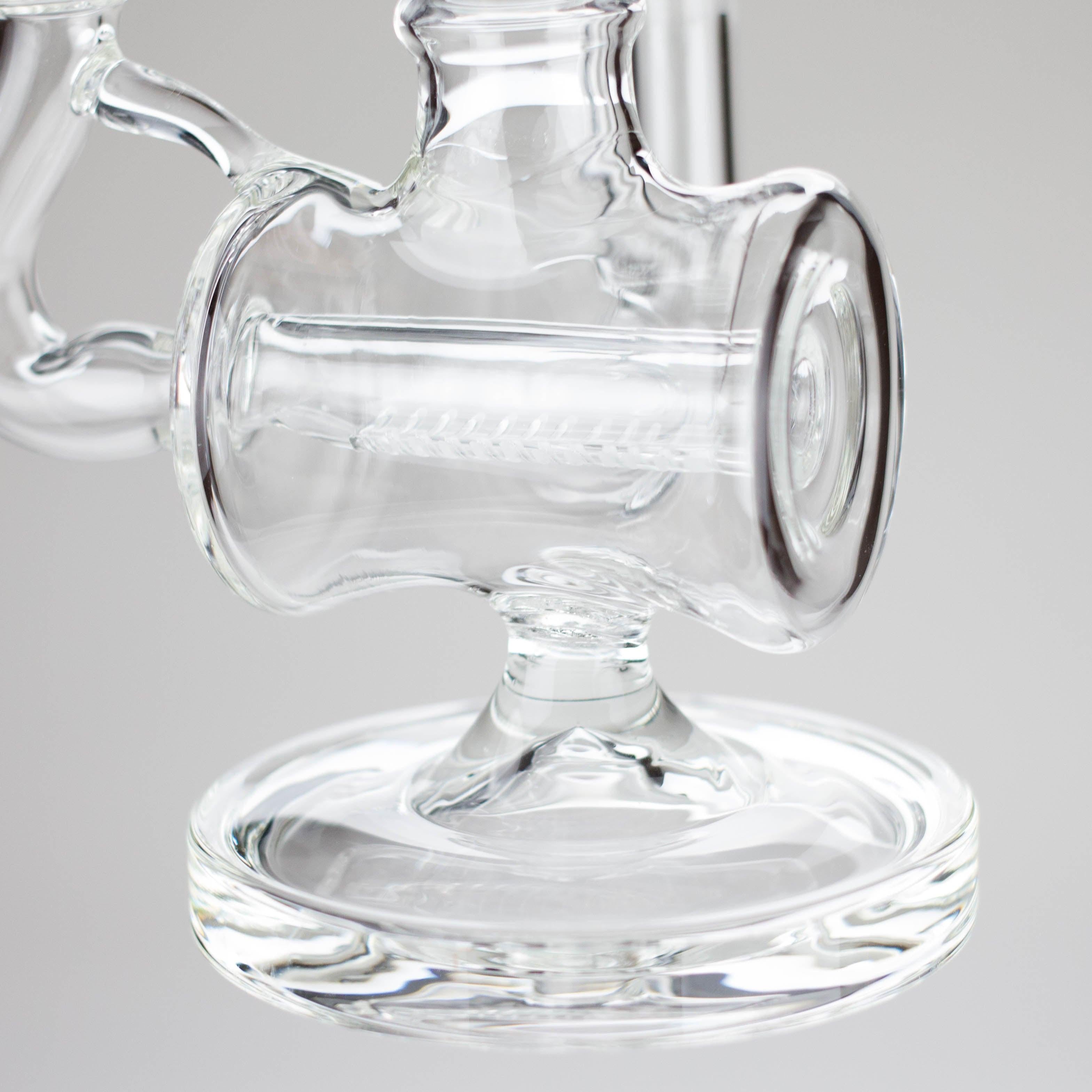 11″ Clear Recycler Glass Bong with inline diffuser [C8032]