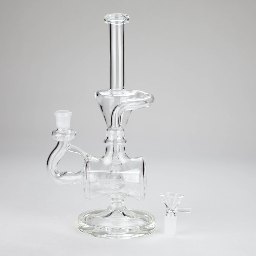 11″ Clear Recycler Glass Bong with inline diffuser [C8032]