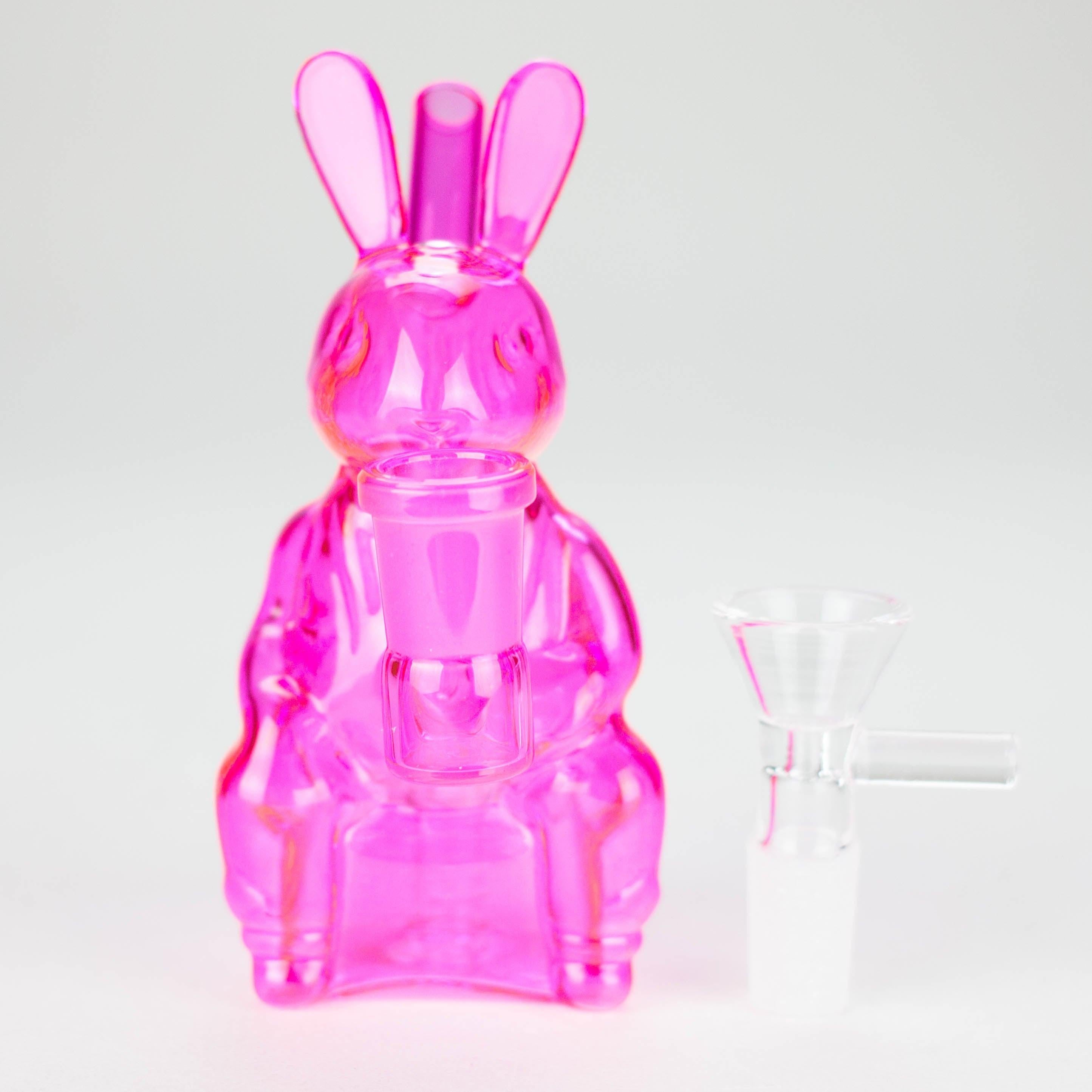 6″ Pink Bunny Soft Glass Bong [HL011]