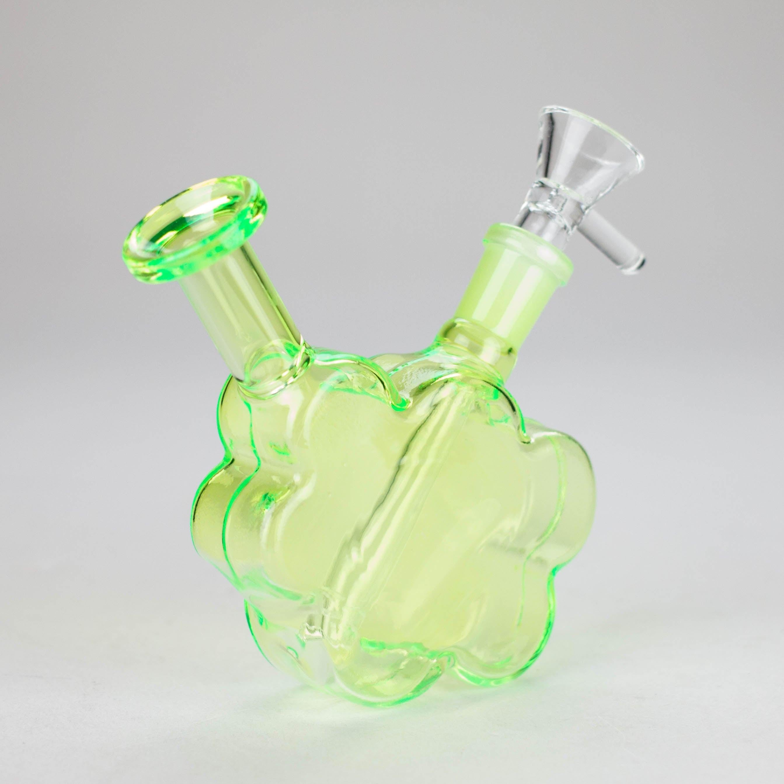 4″ Green Flower Soft Glass Bong [TX216] Main image