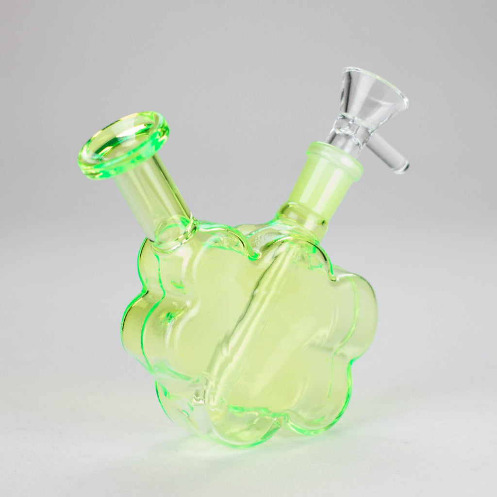 4″ Green Flower Soft Glass Bong [TX216]