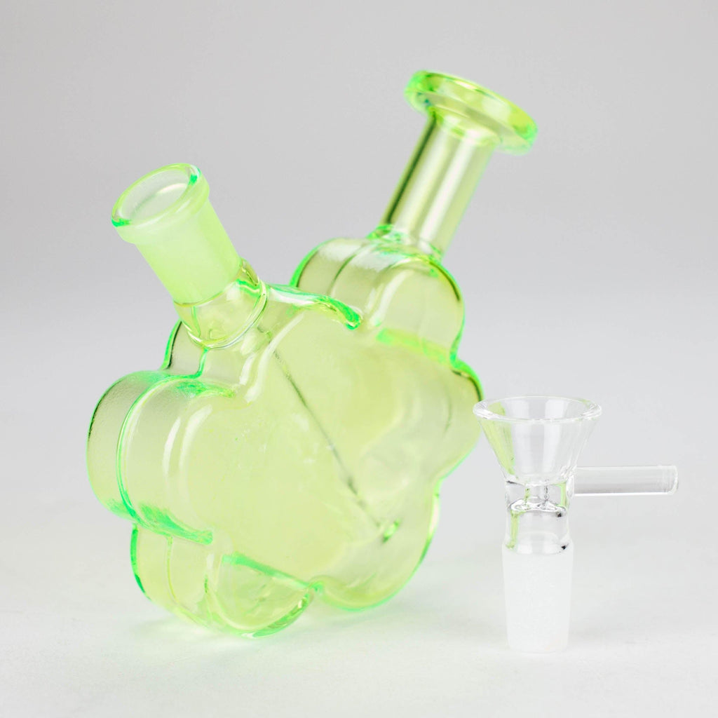 4″ Green Flower Soft Glass Bong [TX216]