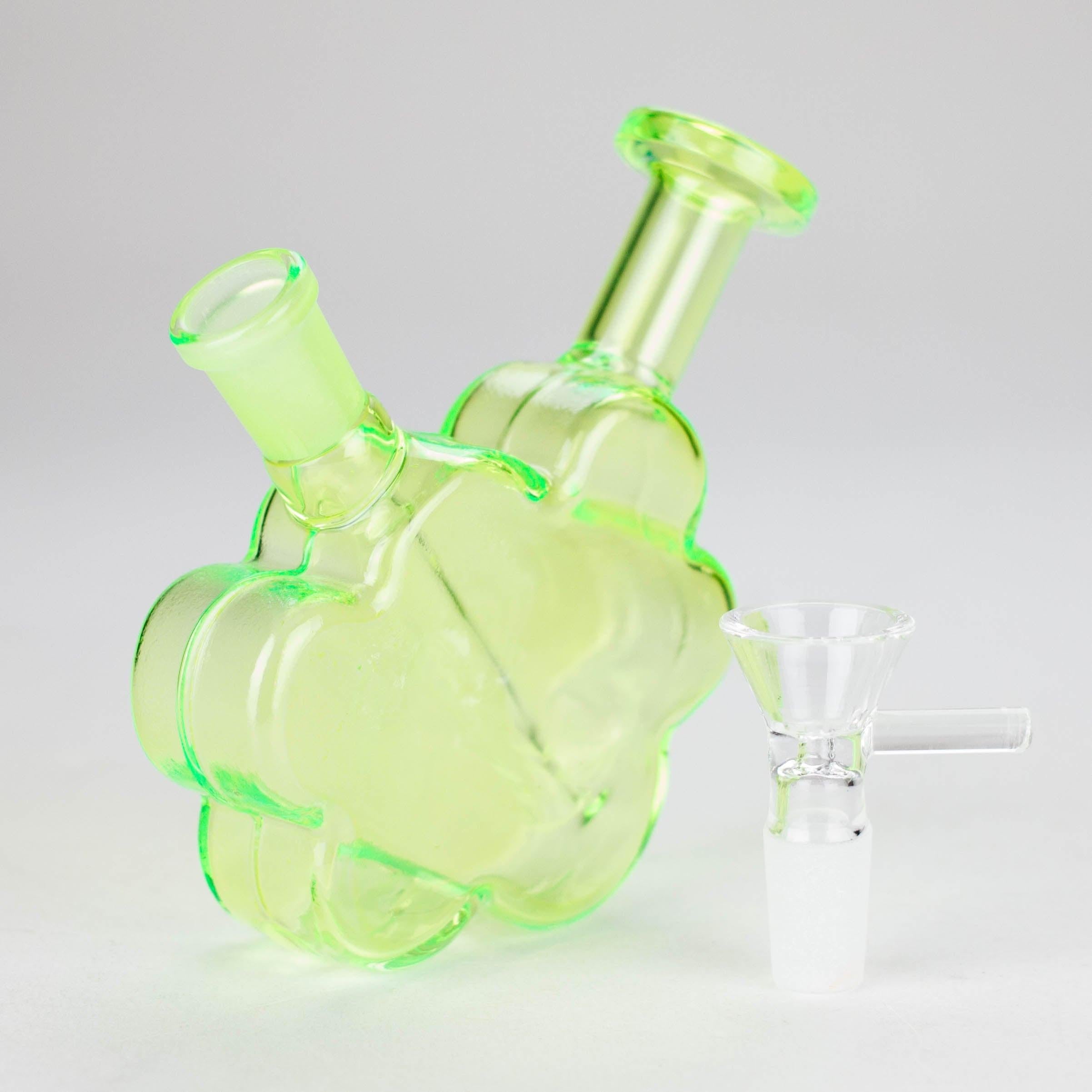 4″ Green Flower Soft Glass Bong [TX216]