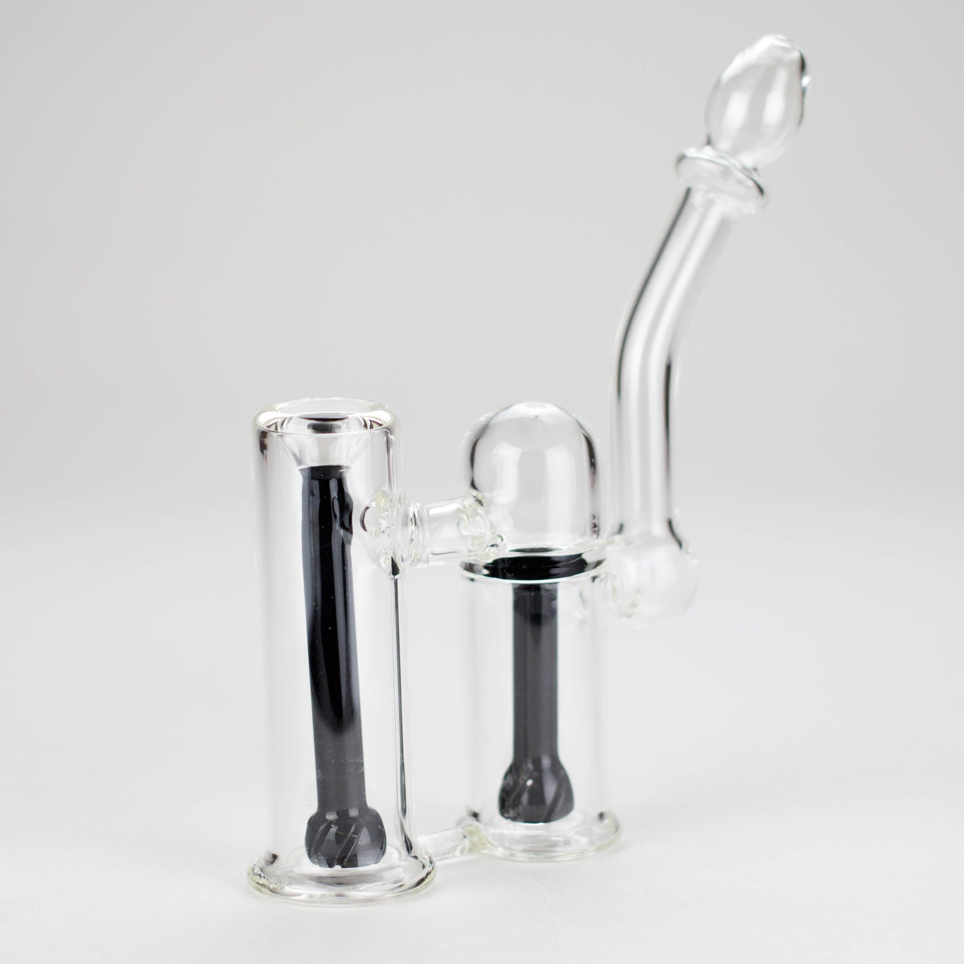 6″ Clyde Bubbler – Dual Chamber Glass Bong  [DCK-018] Main image