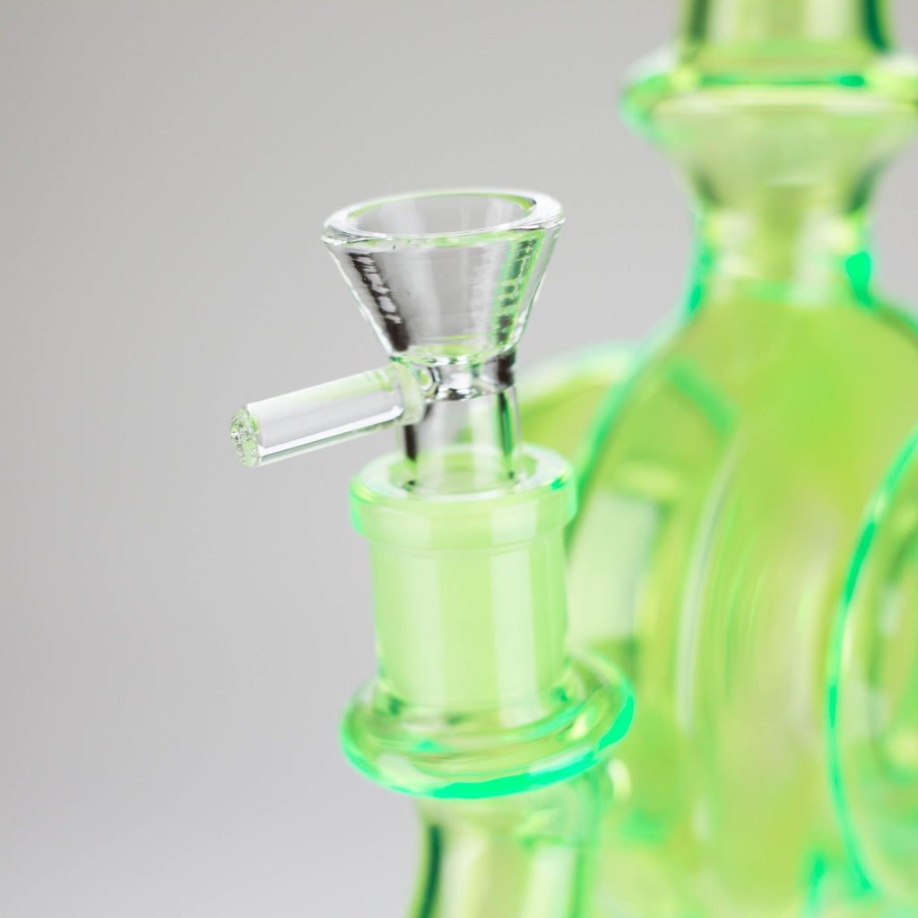 11″ Slim Green Recycler Glass Bong [C8033]