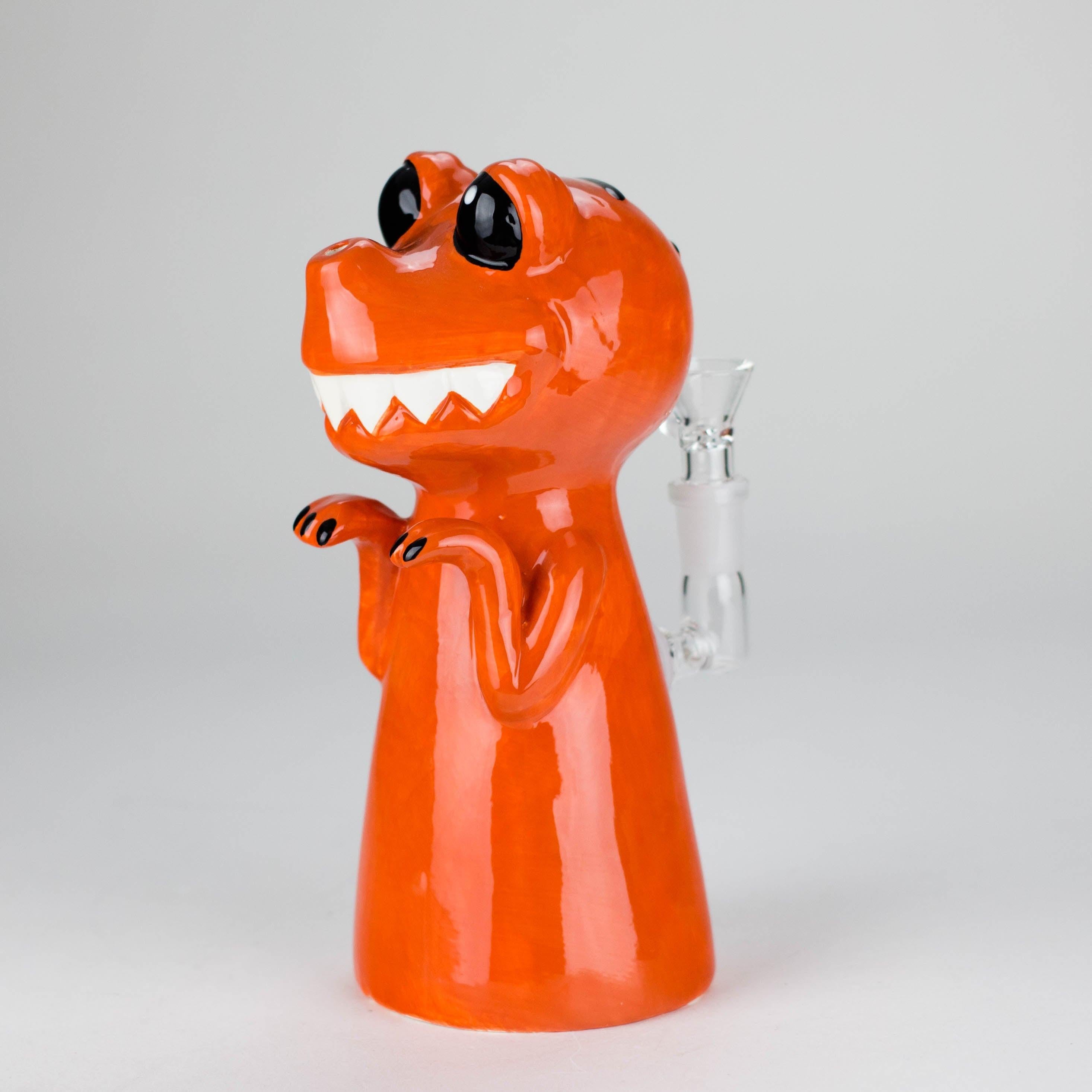 8" Vintage Red Dragon Ceramic Bong – Playful Mythical Creature Design[ES092WP] Secondary image