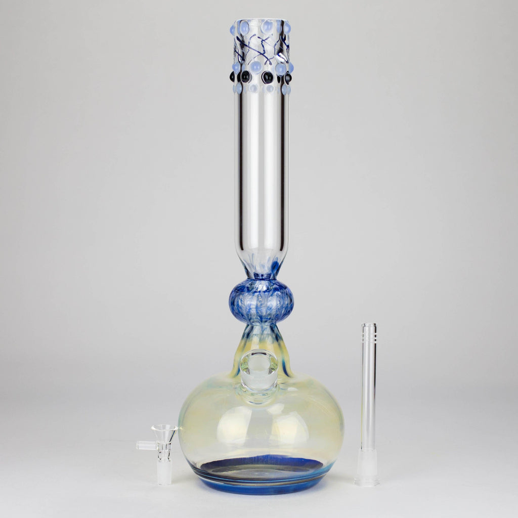 16″ Inside Out Jade Blue Color Tube Glass Bong [C2698]