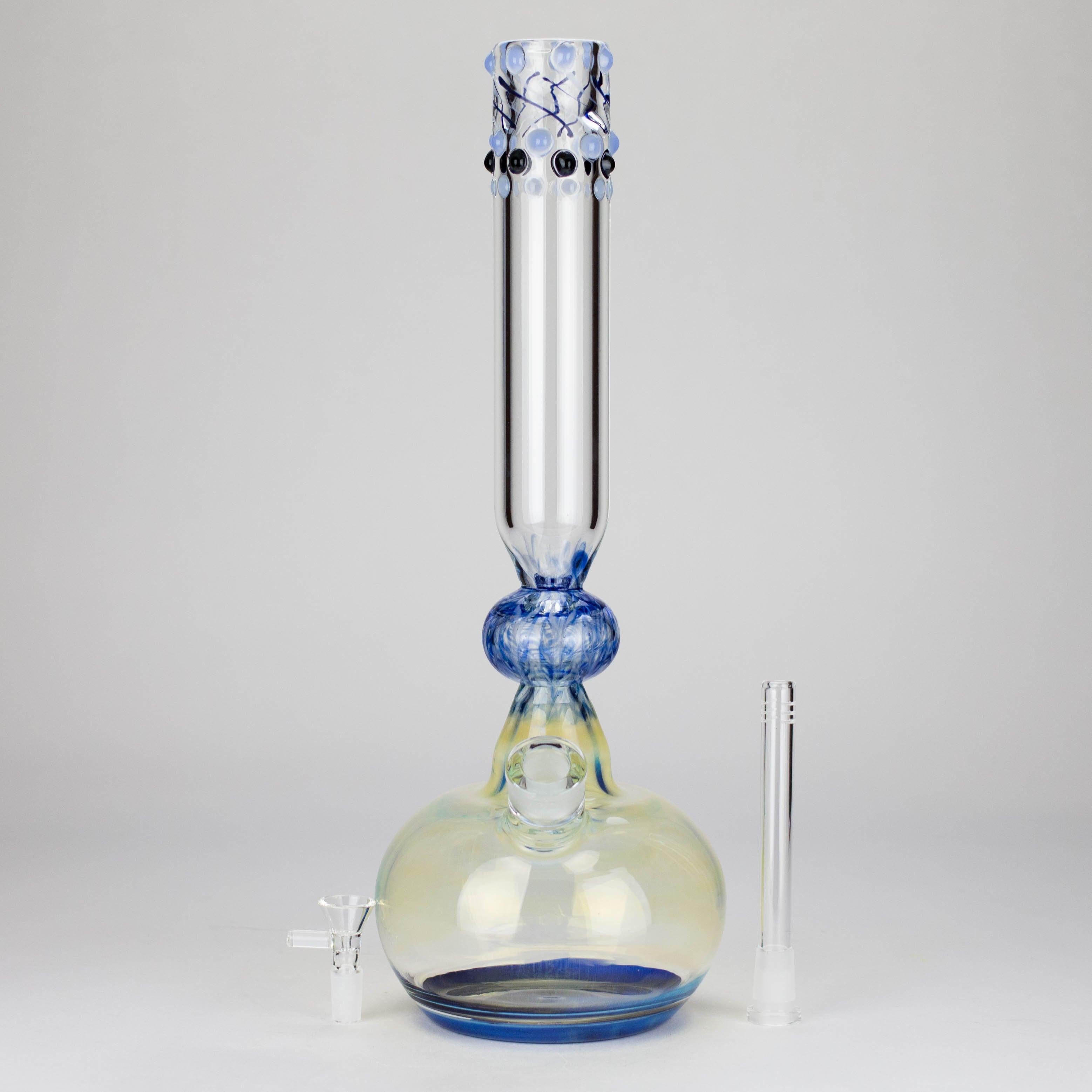 16″ Inside Out Jade Blue Color Tube Glass Bong [C2698]