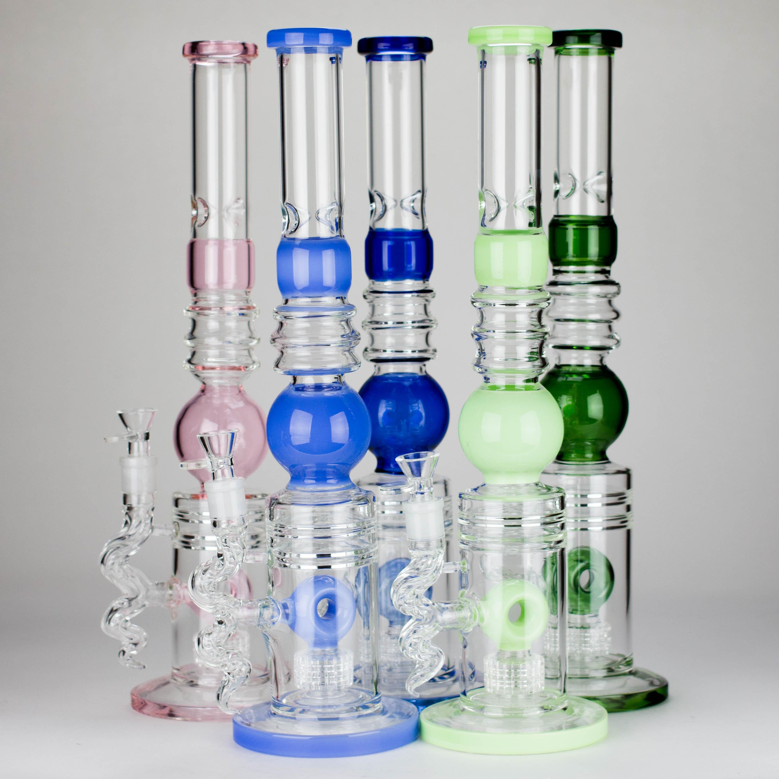 18.5″ Shower Head Perc Glass Water Bong [C2699]
