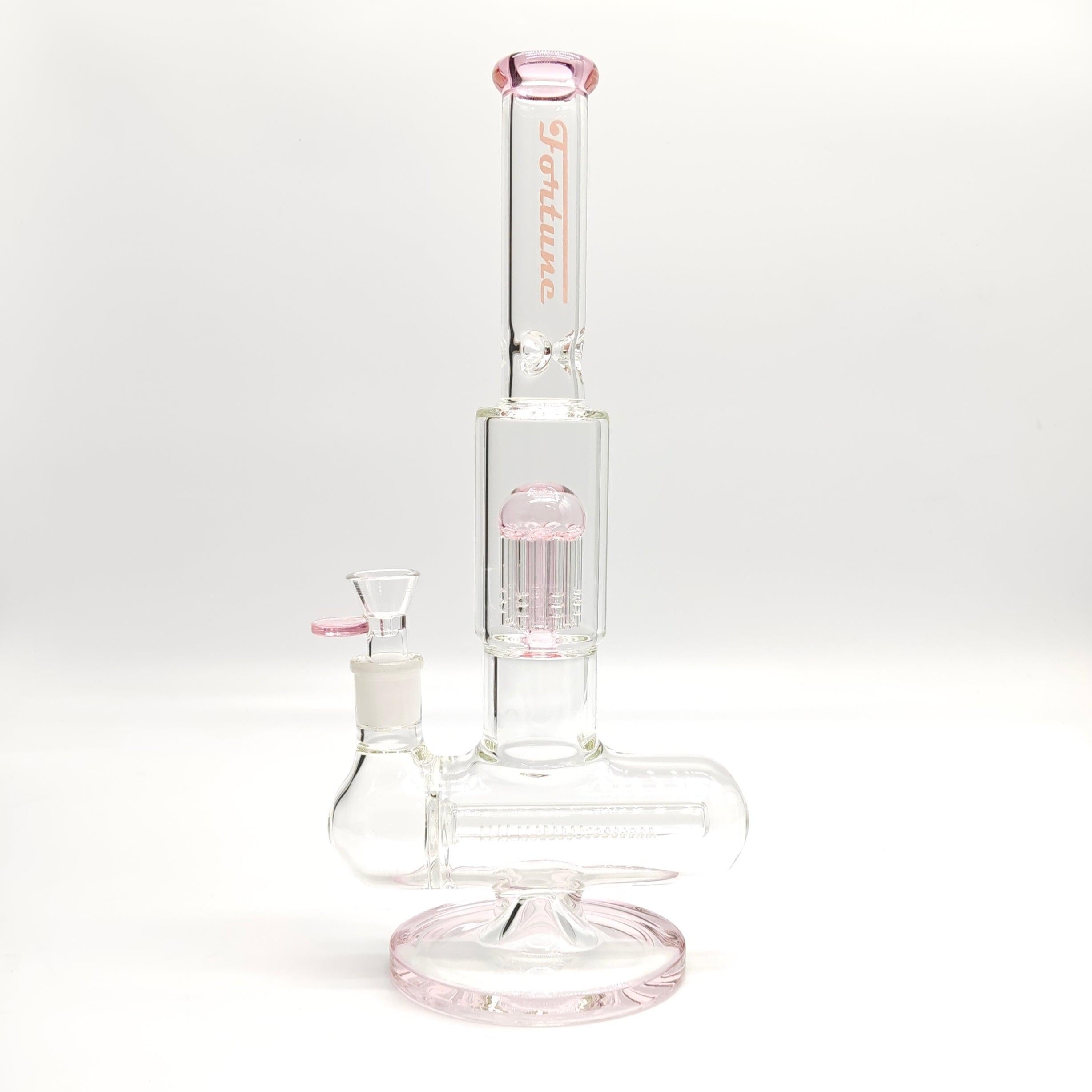 Fortune | 14" Double Inline Stemless to Grid Percolator Bong [1450PC]