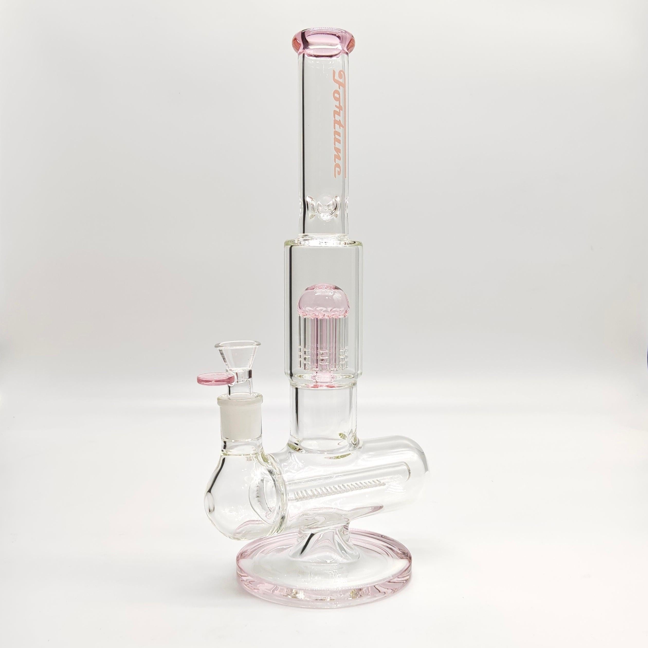 Fortune | 14" Double Inline Stemless to Grid Percolator Bong [1450PC]