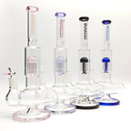Fortune | 14" Double Inline Stemless to Grid Percolator Bong [1450PC]