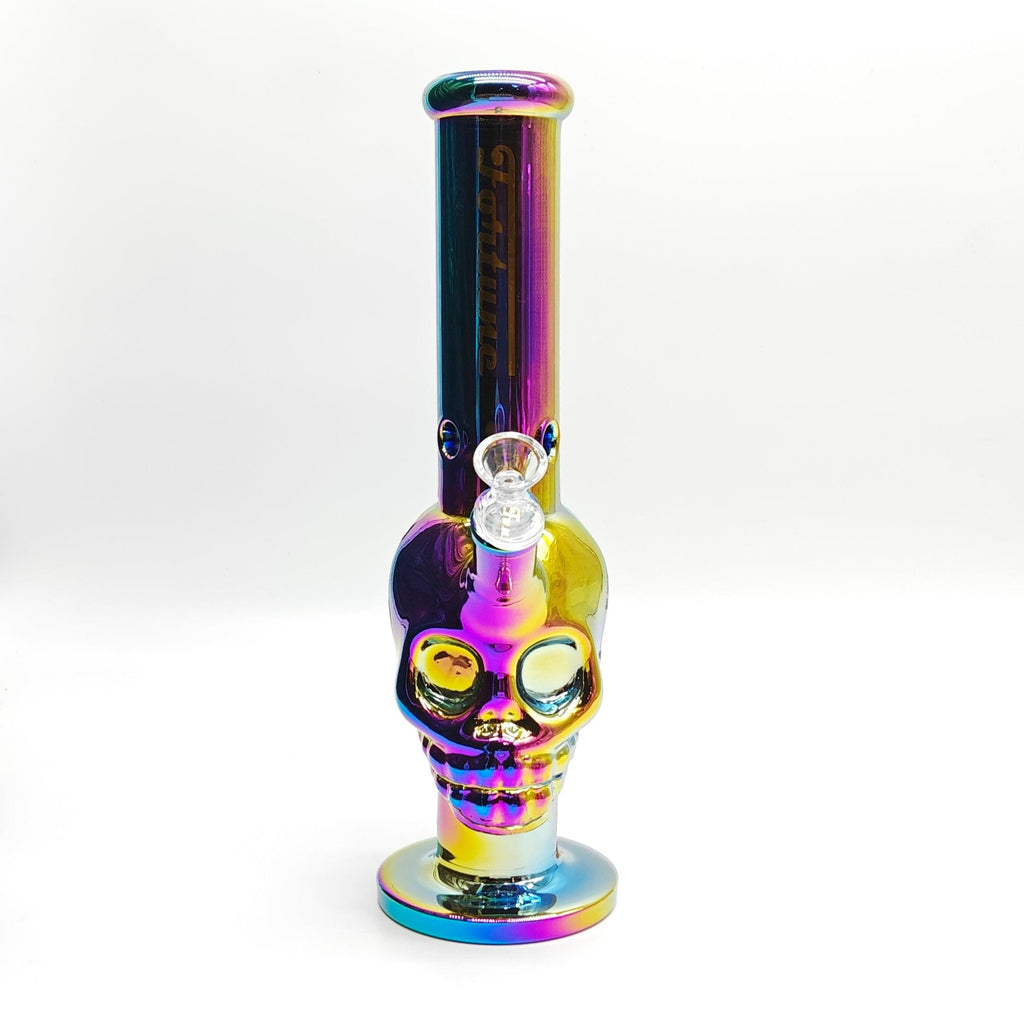 Fortune | Electroplated Skull 14" 7mm Glass Bong [SK144407E]