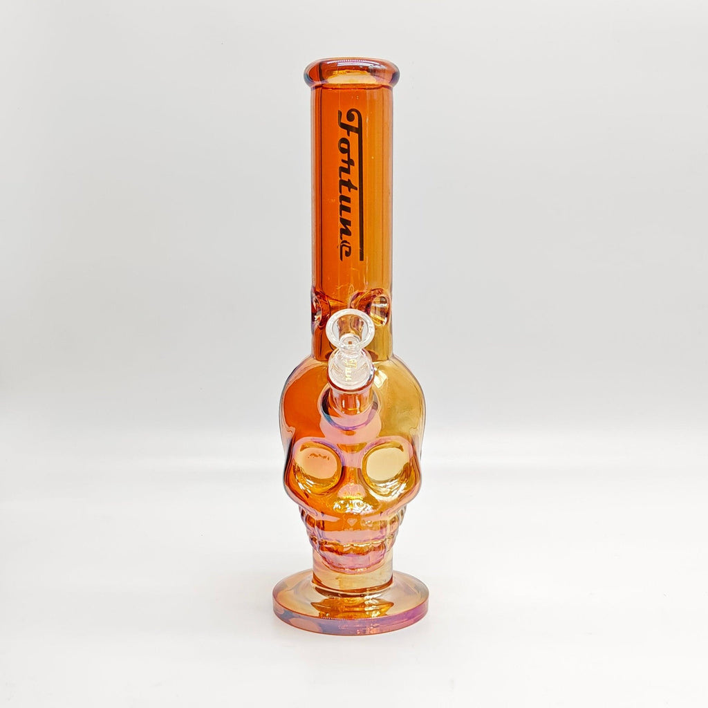 Fortune | Electroplated Skull 14" 7mm Glass Bong [SK144407E]
