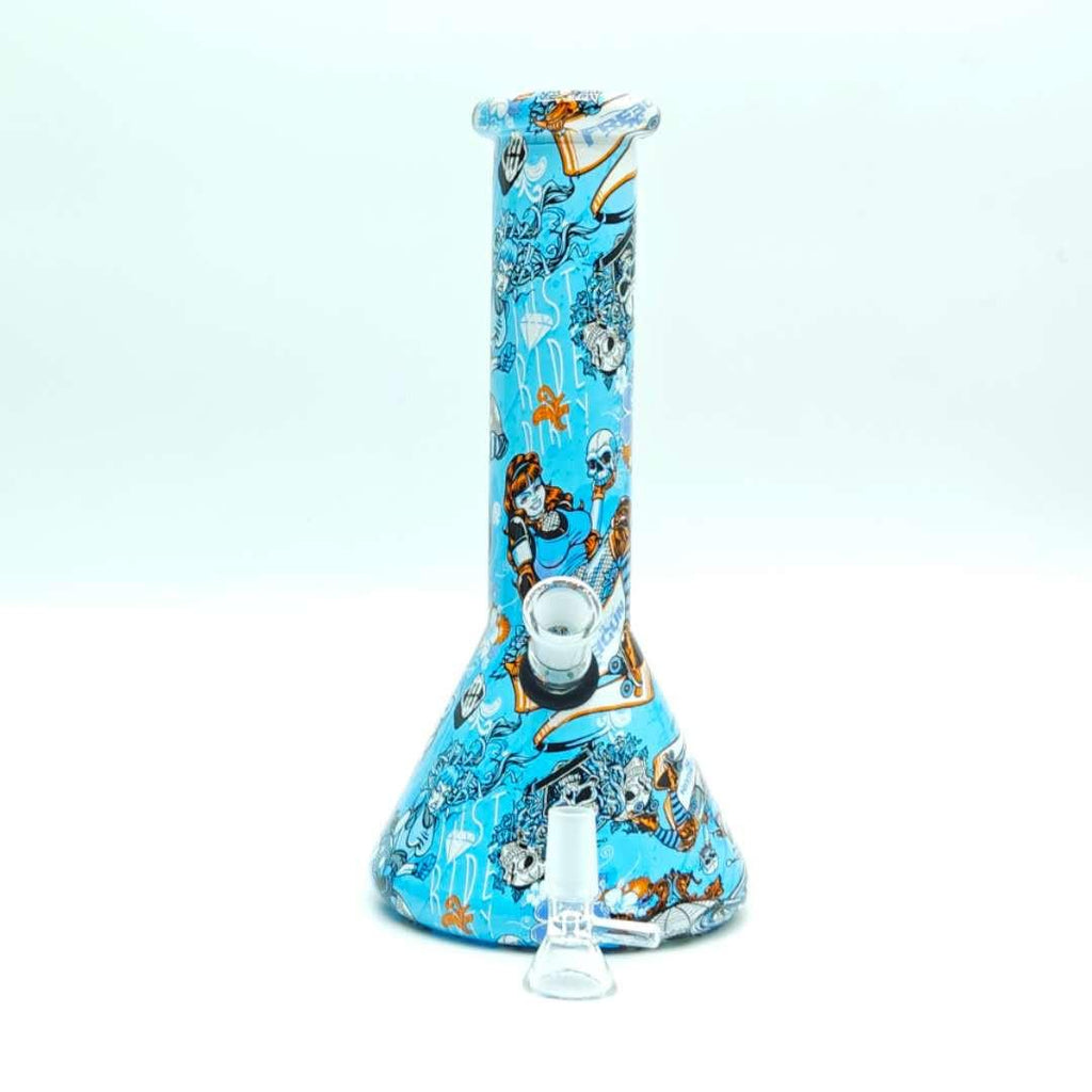 10" 5mm Hydrographic Cartoon Beaker-Assorted Design