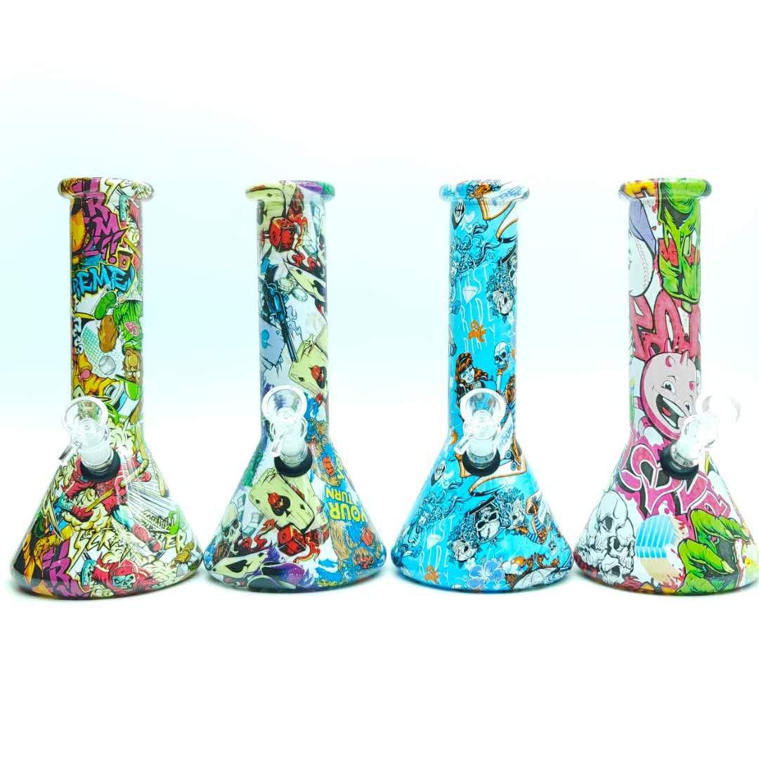 10" 5mm Hydrographic Cartoon Beaker-Assorted Design