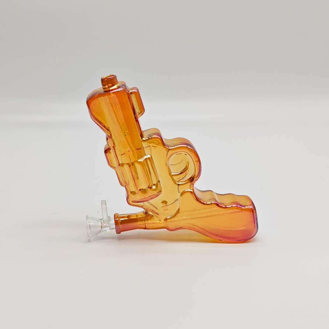 Electroplated 7.5" Pistol Glass Bong [SGun2-A]