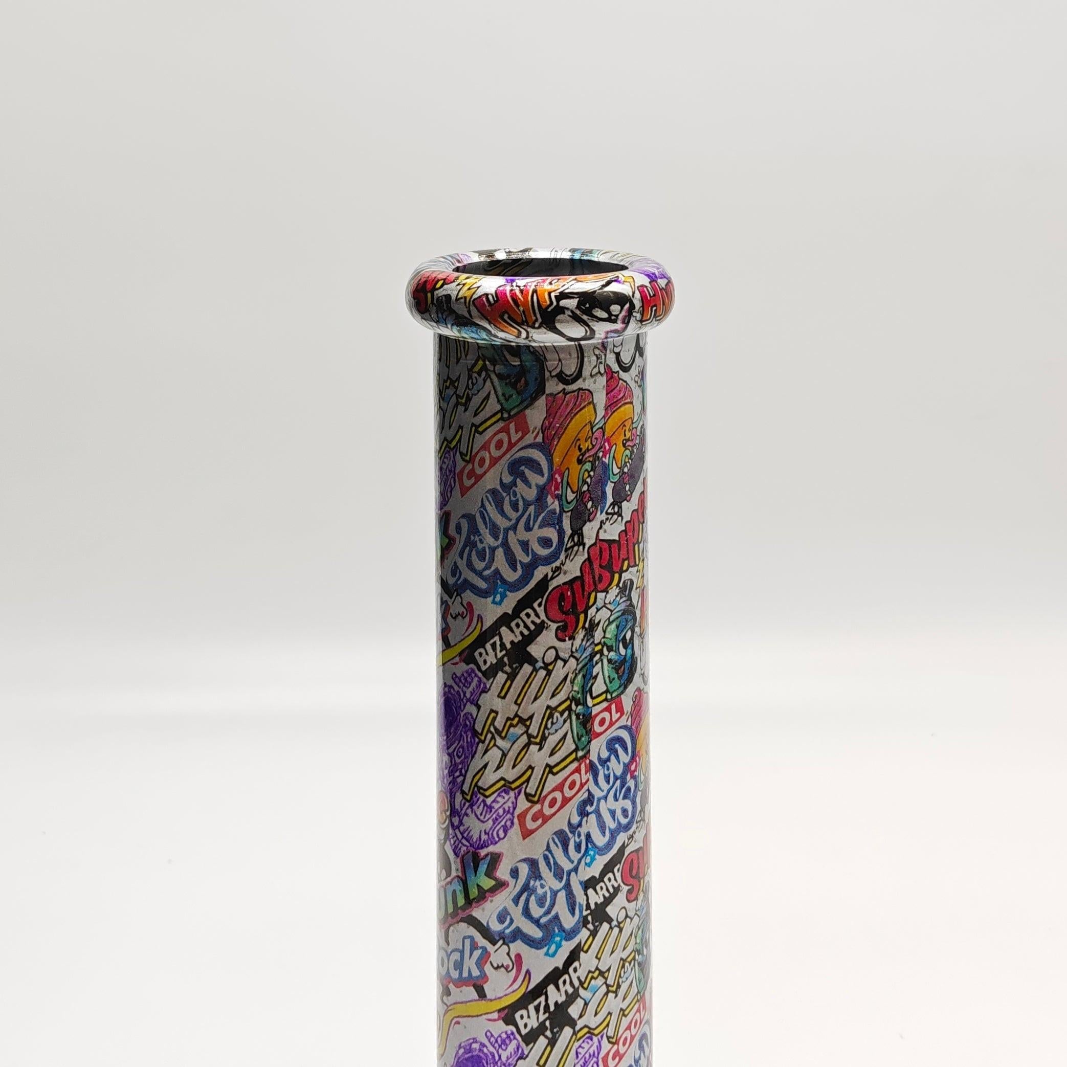 13" 7mm Calavera Hydrographic Glass Bong-Assorted Designs