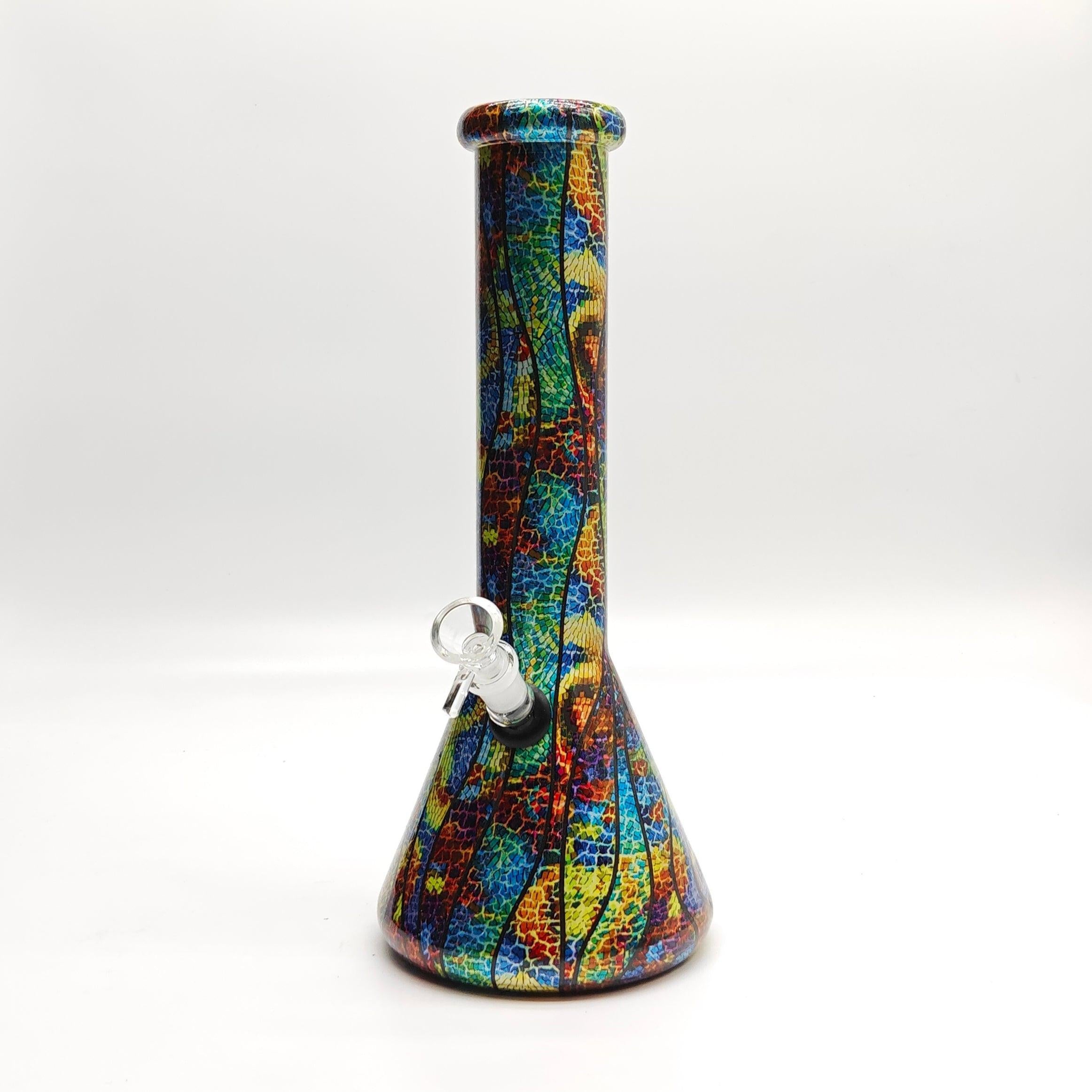 13" 7mm Calavera Hydrographic Glass Bong-Assorted Designs