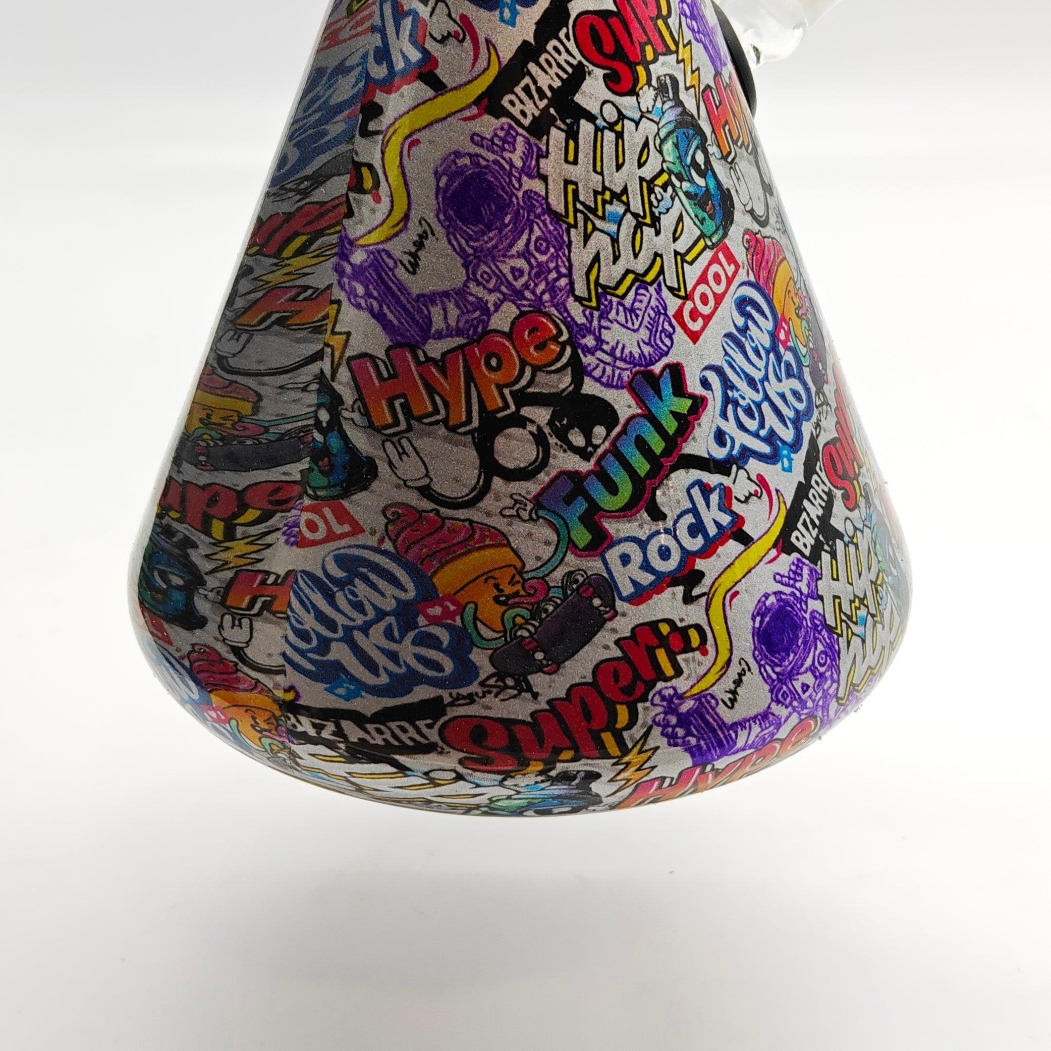 13" 7mm Calavera Hydrographic Glass Bong-Assorted Designs Secondary image