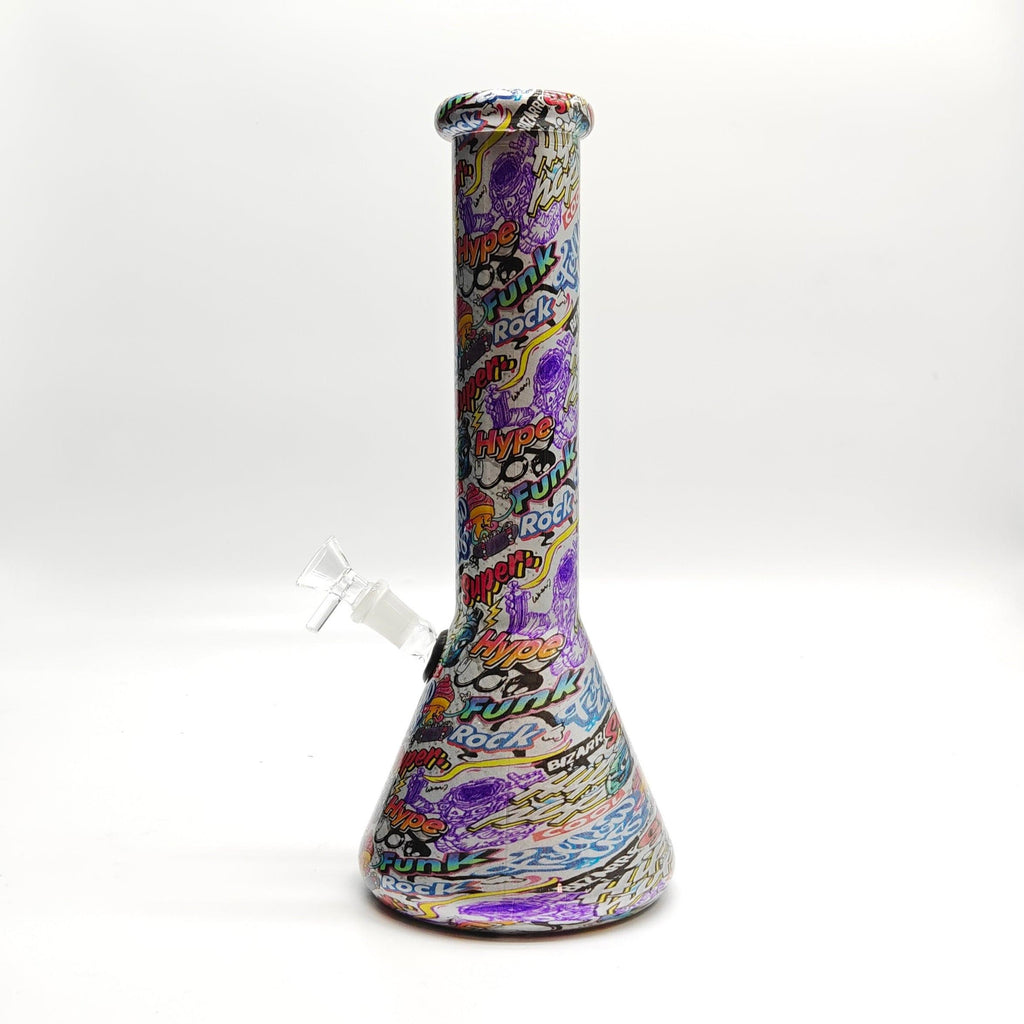 13" 7mm Calavera Hydrographic Glass Bong-Assorted Designs