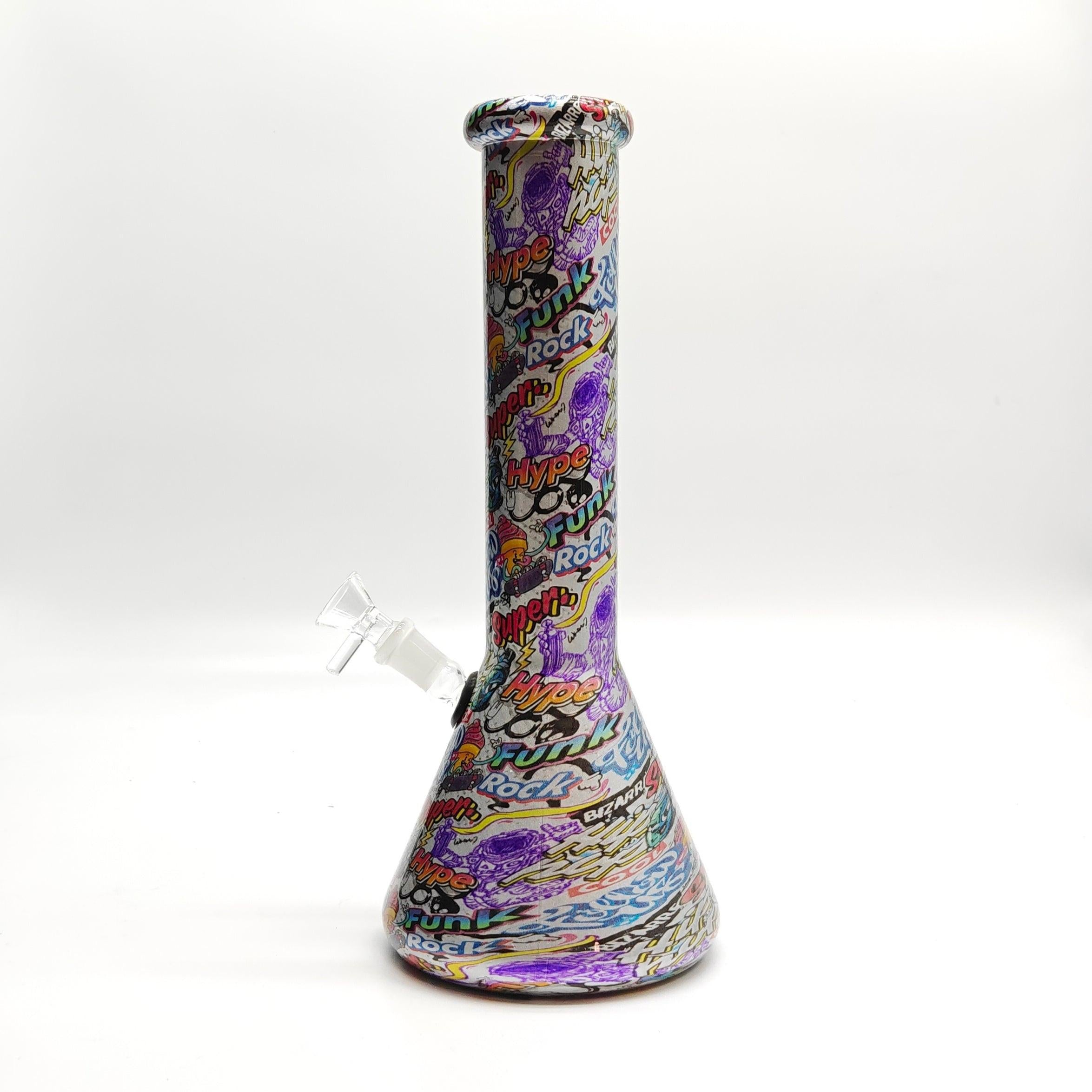13" 7mm Calavera Hydrographic Glass Bong-Assorted Designs
