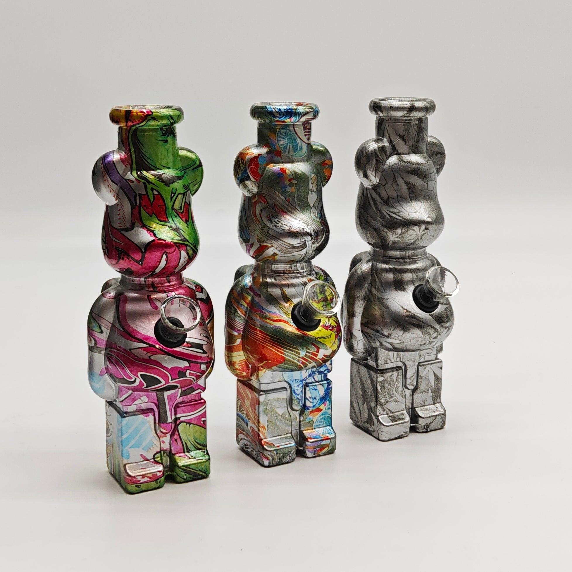 7.5" Hydrographic Bear Water Pipe-Assorted Designs