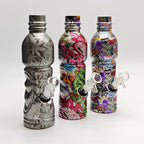 9" Hydrographic Water Bottle Glass Bong-Assorted Designs