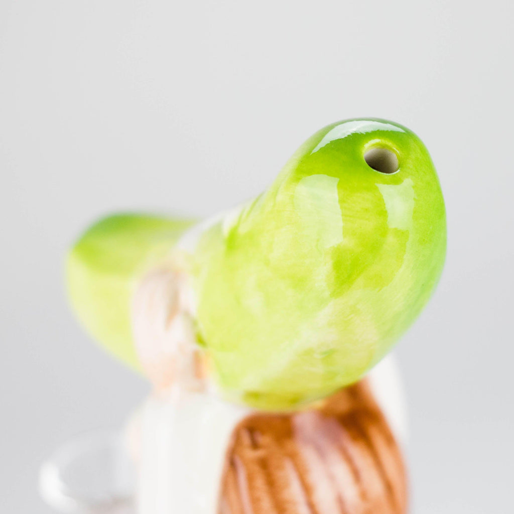 8″ Pickle Adventure Design Ceramic Bong – Whimsical Vintage Style  [ES081WP]