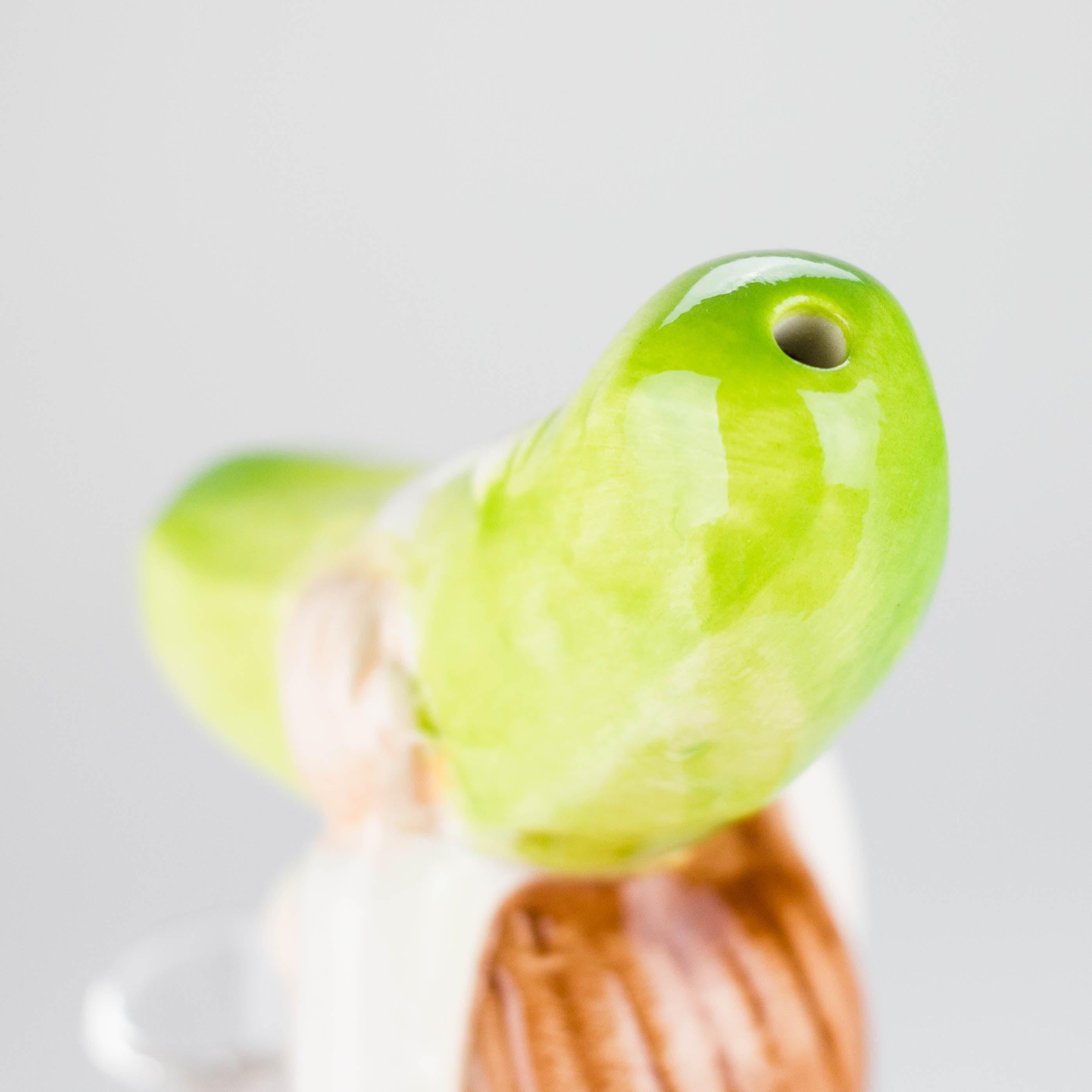 8″ Pickle Adventure Design Ceramic Bong – Whimsical Vintage Style  [ES081WP]