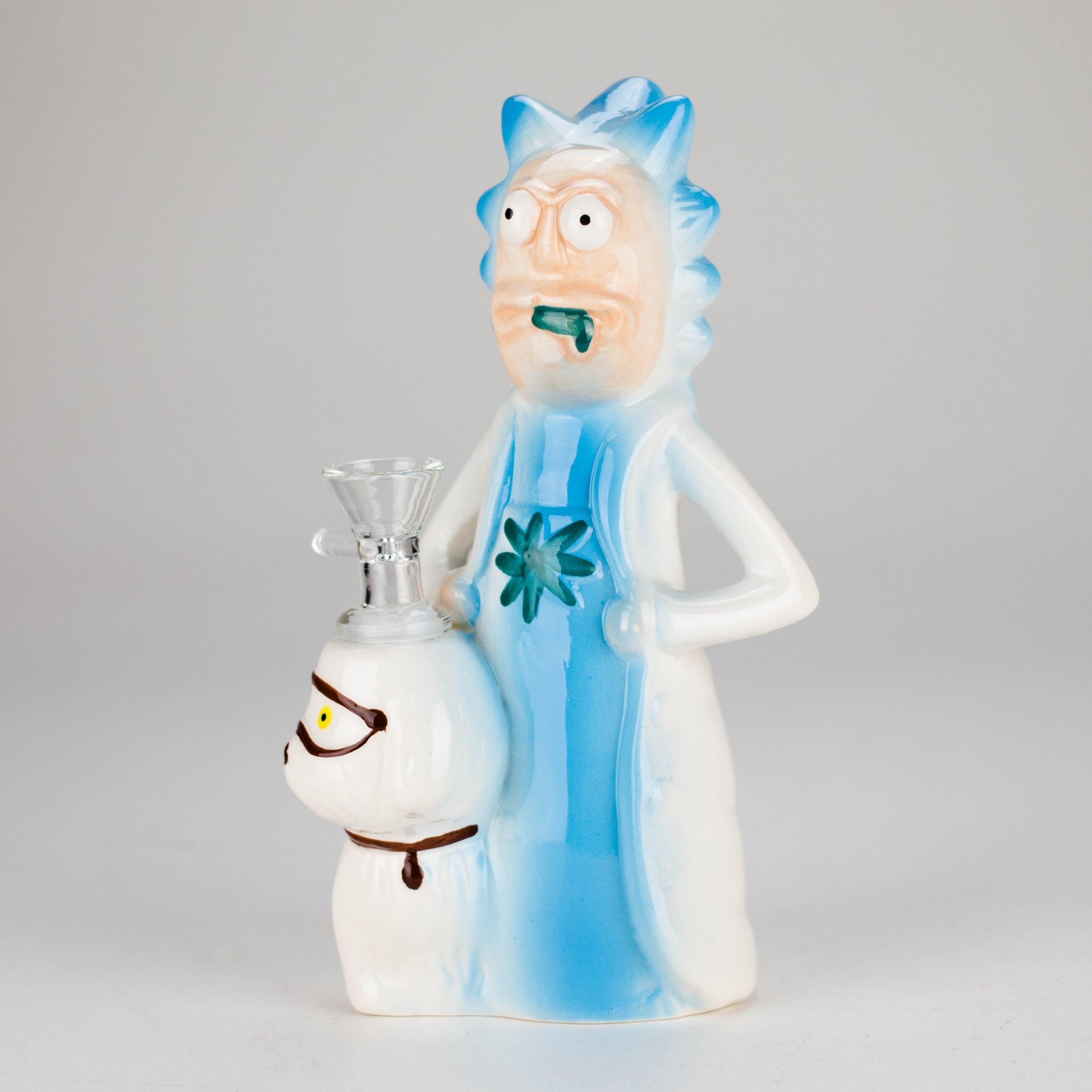 8″ Mad Scientist Ceramic Bong – Cartoon Style Vintage Collectible  [ES083WP]