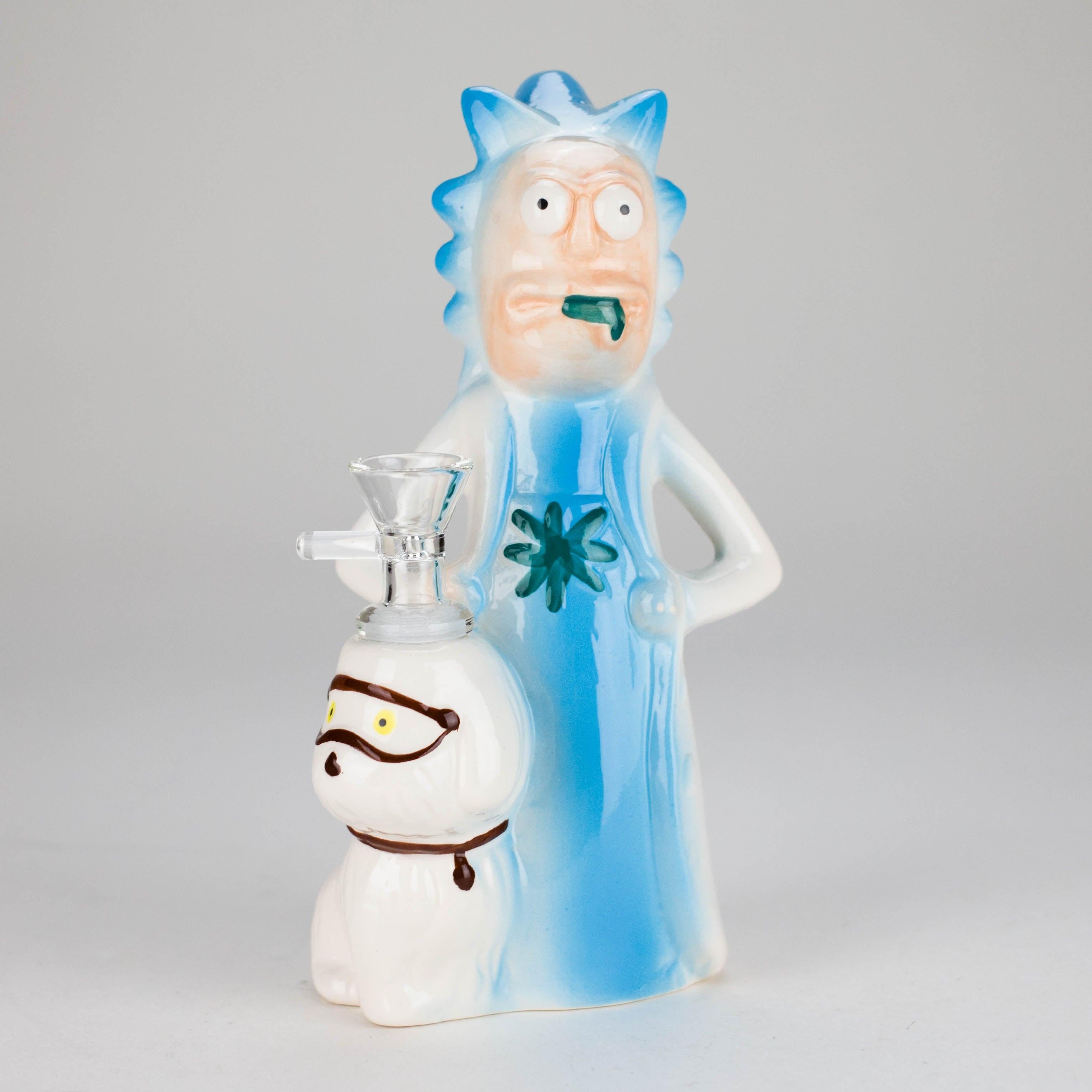 8″ Mad Scientist Ceramic Bong – Cartoon Style Vintage Collectible  [ES083WP]