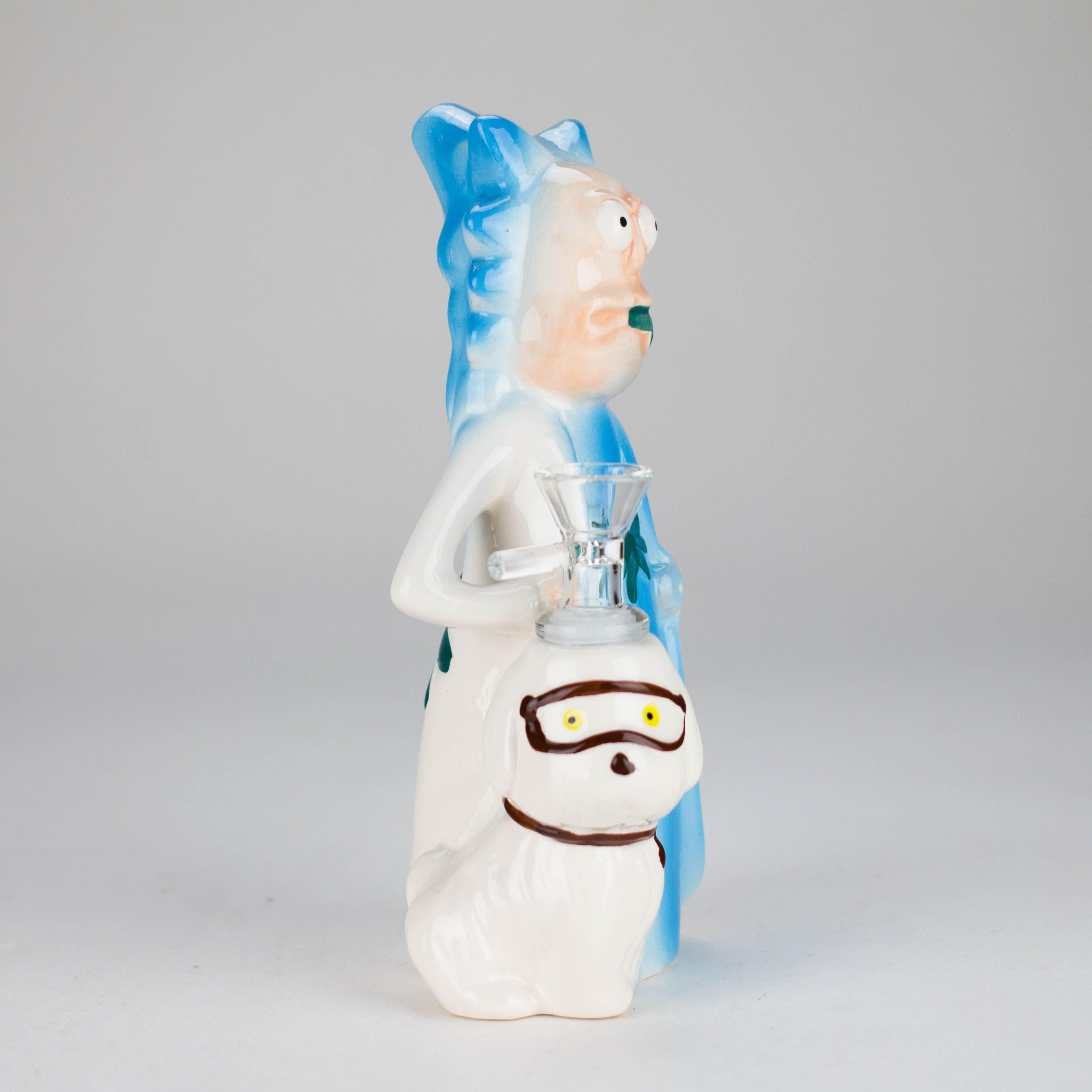 8″ Mad Scientist Ceramic Bong – Cartoon Style Vintage Collectible  [ES083WP]