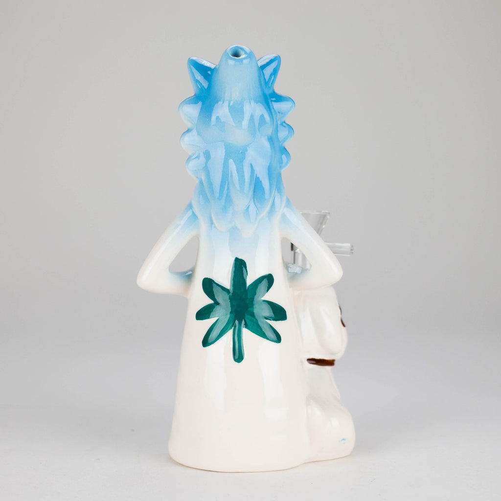 8″ Mad Scientist Ceramic Bong – Cartoon Style Vintage Collectible  [ES083WP]
