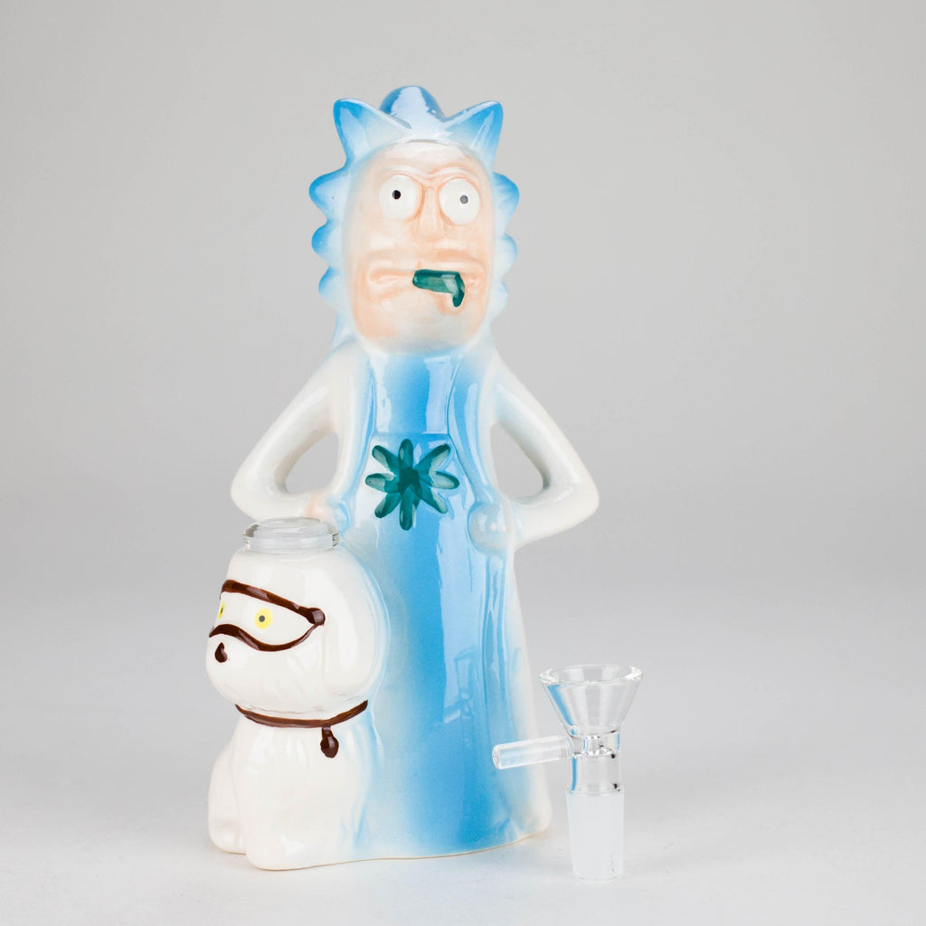 8″ Mad Scientist Ceramic Bong – Cartoon Style Vintage Collectible  [ES083WP]