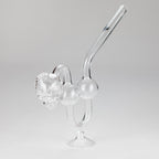 Skull Bent Glass Oil Pipe – 6.5" Curved Clear Burner Pipe