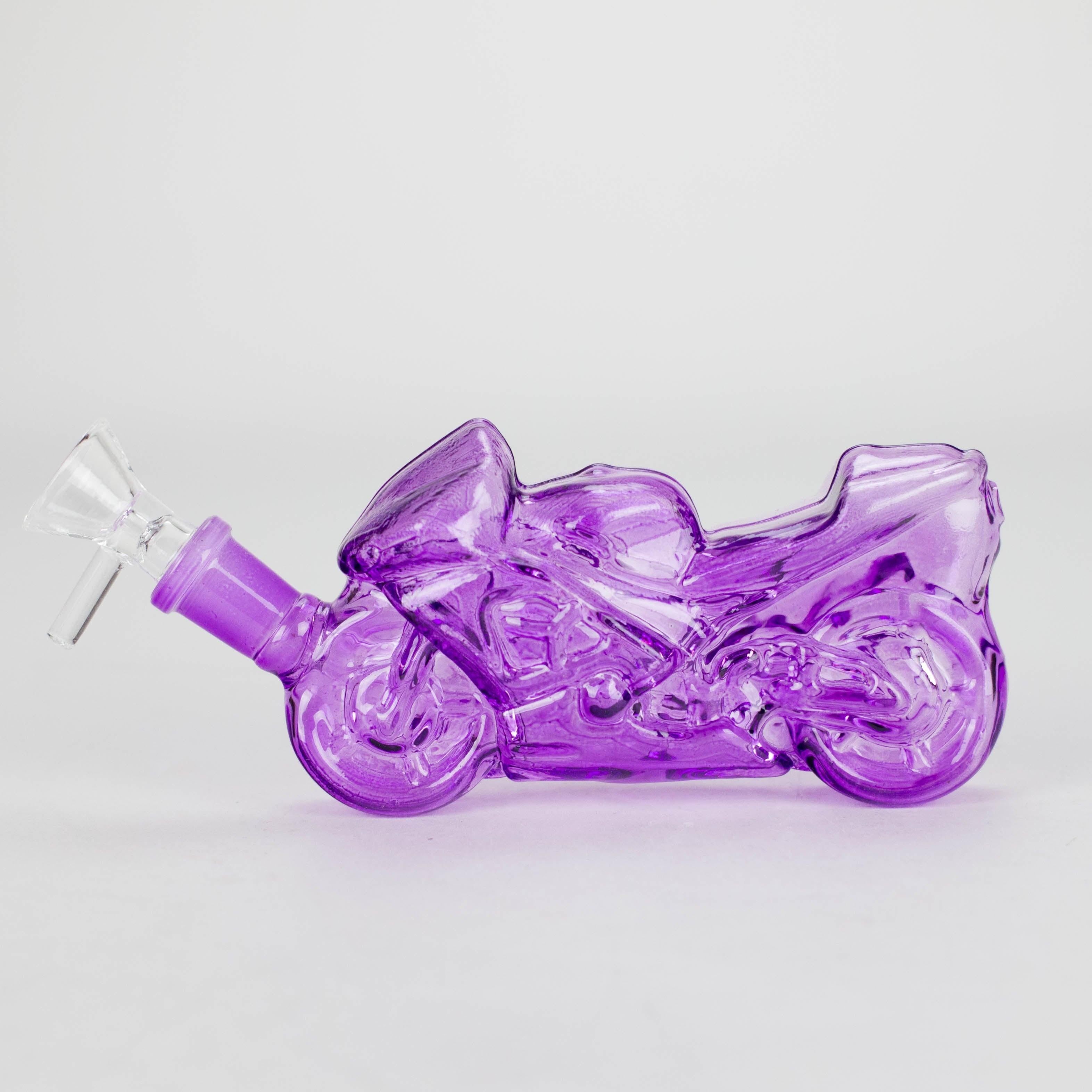 7″ Purple Heavy Bike Soft Glass Bong [TX217]