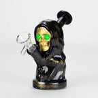 6″ Black Skull Soft Glass Bong [XY008]