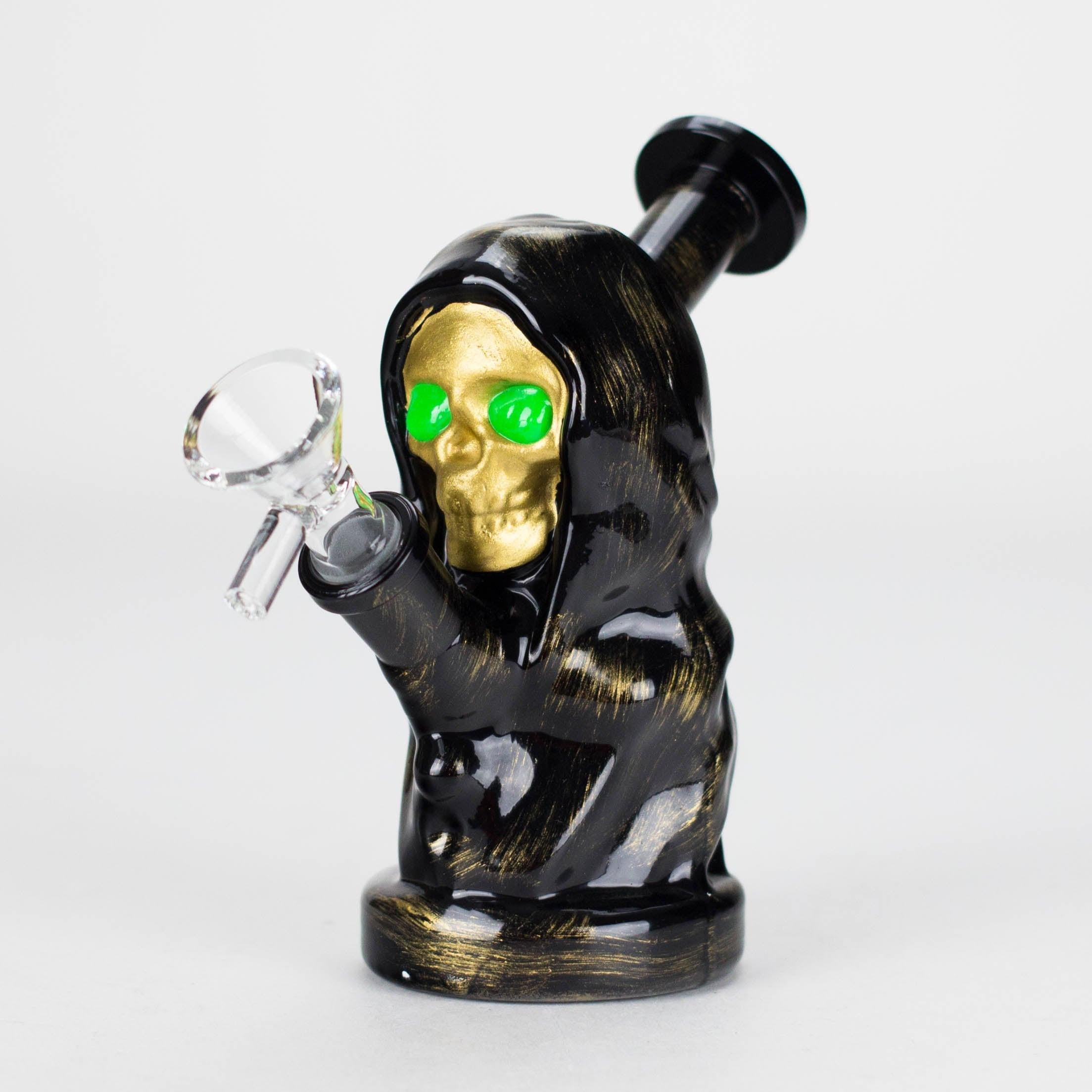 6″ Black Skull Soft Glass Bong [XY008]