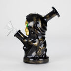 6″ Black Skull Soft Glass Bong [XY008]