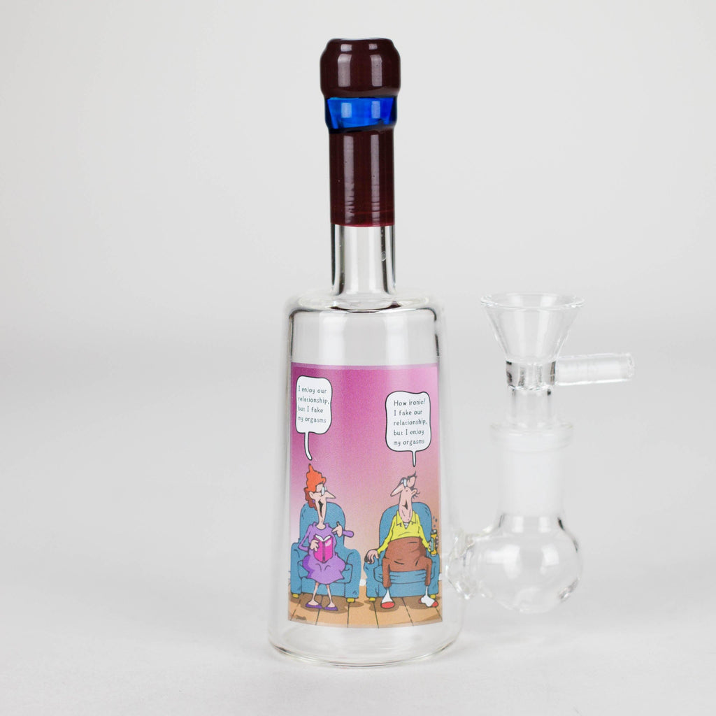 6″ Wine Bottle Design Glass Bong [G0923045]
