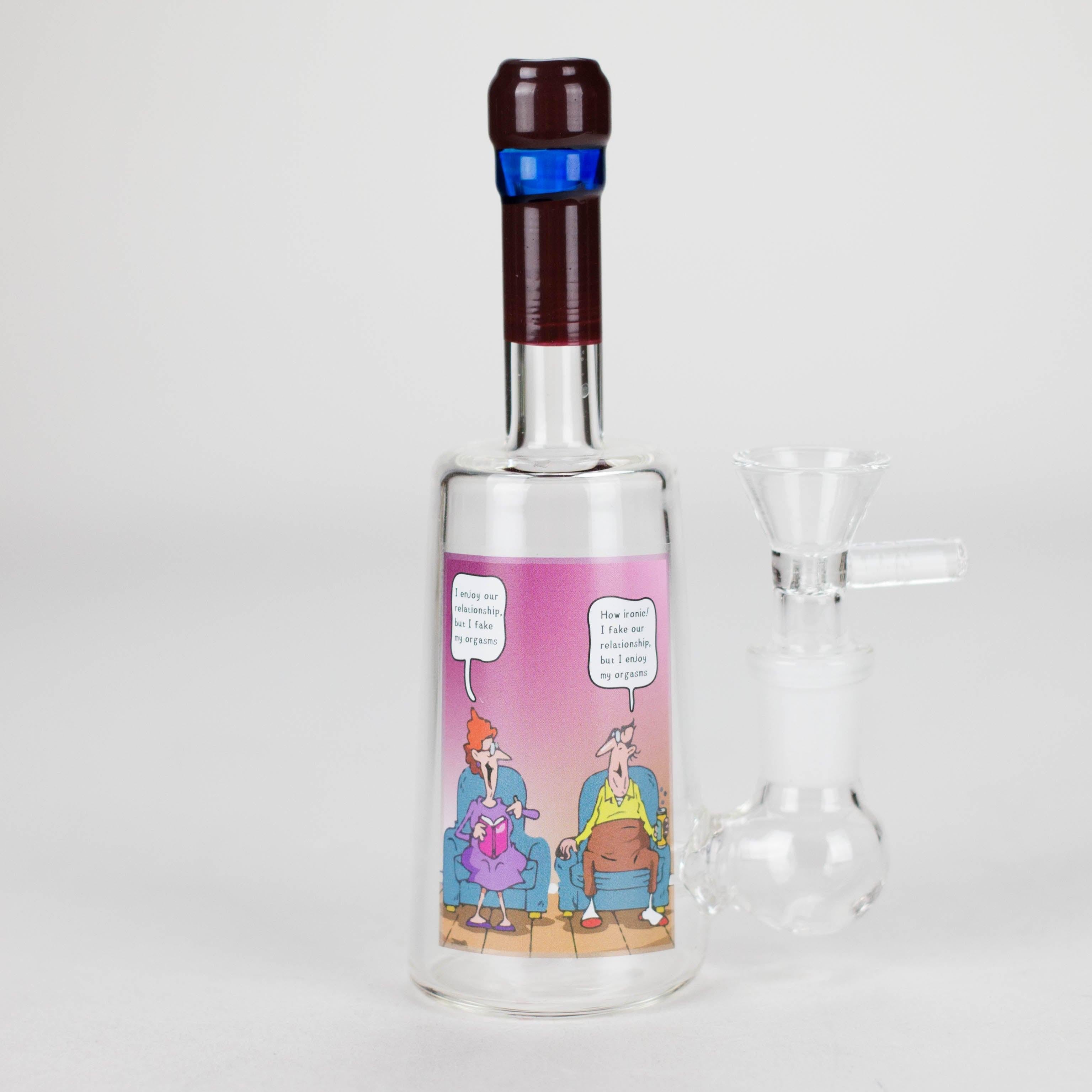 6″ Wine Bottle Design Glass Bong [G0923045]