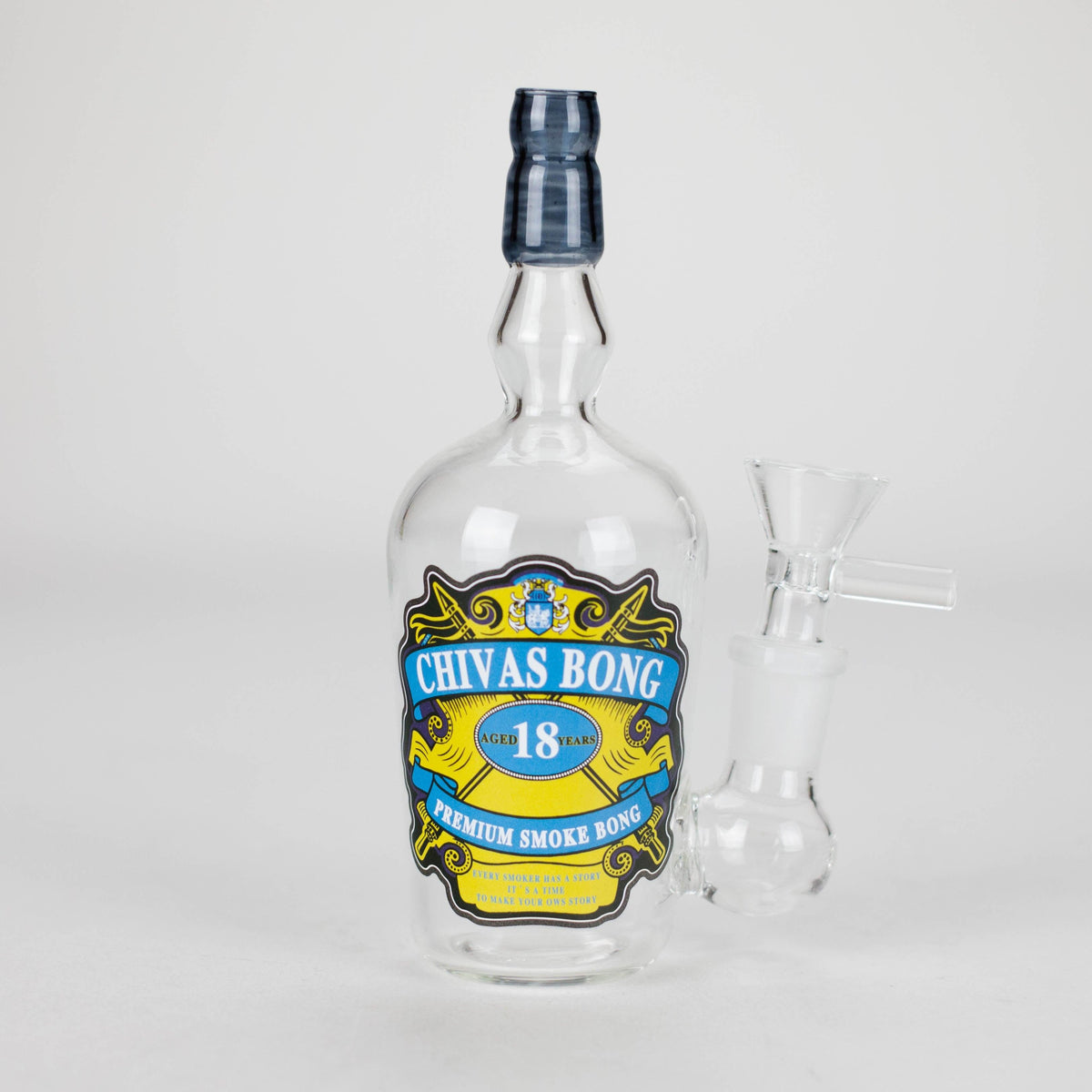 6″ Wine Bottle Design Glass Bong [G0923045] Main image