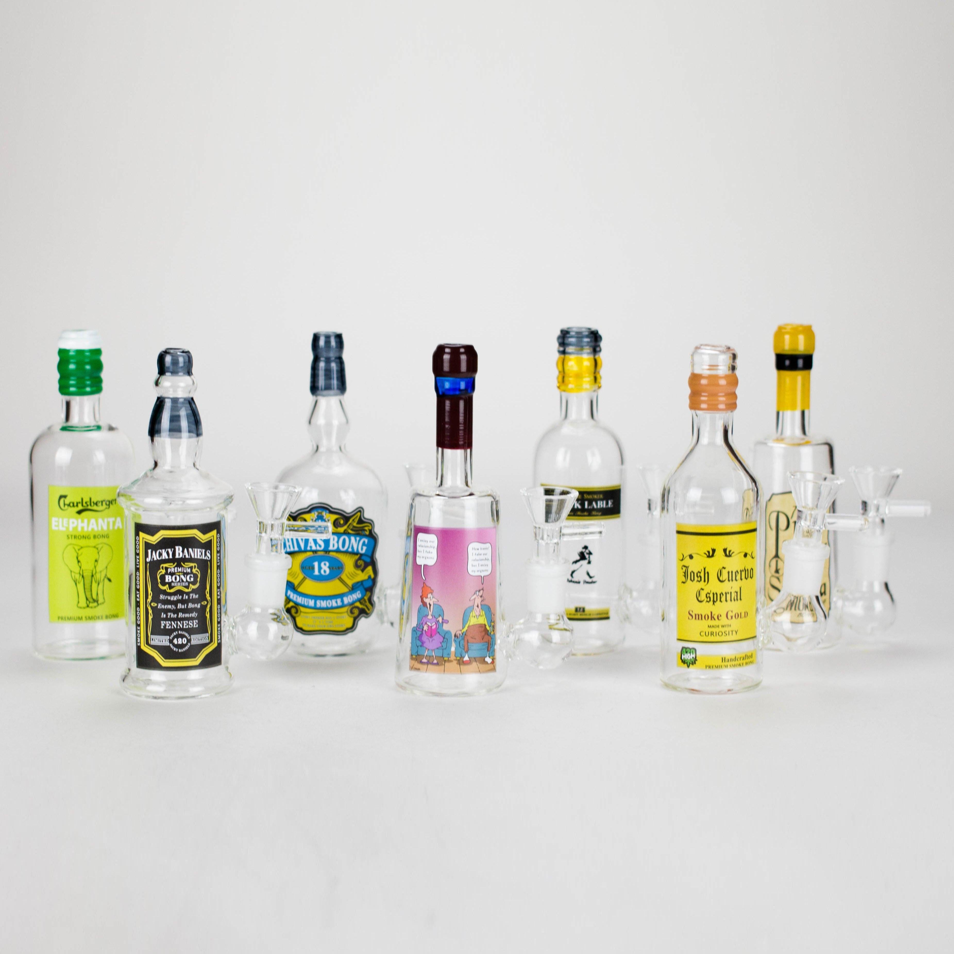 6″ Wine Bottle Design Glass Bong [G0923045]