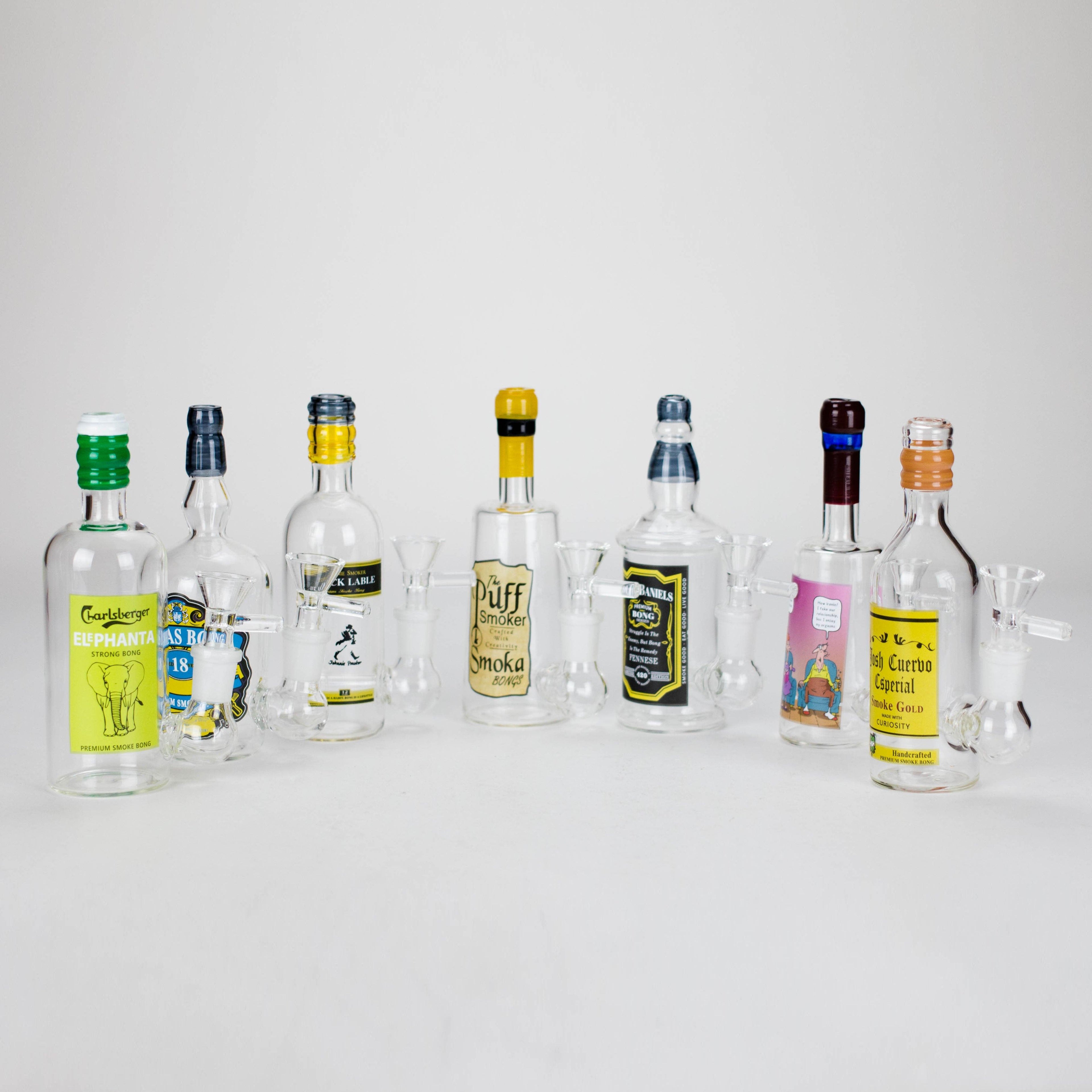 6″ Wine Bottle Design Glass Bong [G0923045]