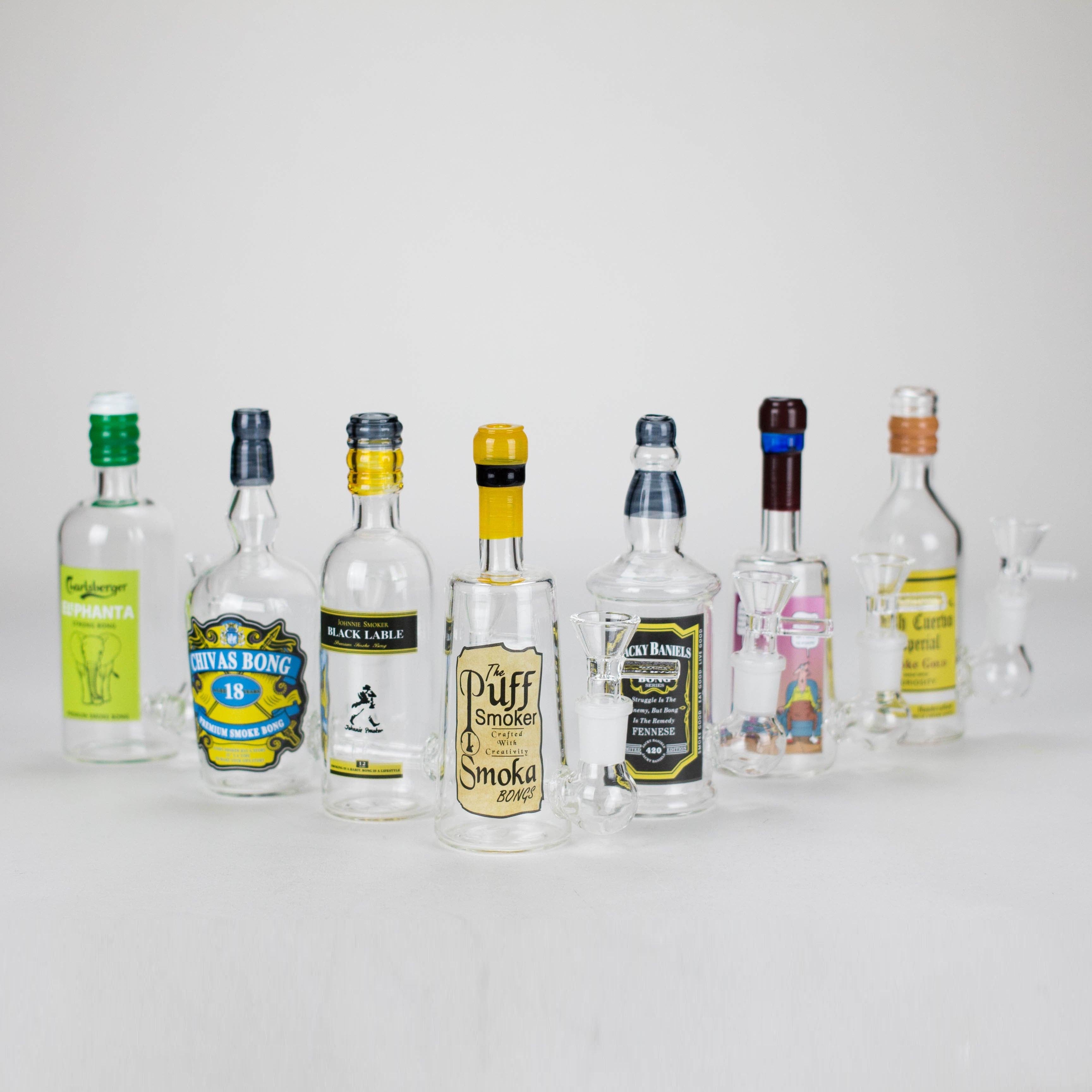 6″ Wine Bottle Design Glass Bong [G0923045] Main image