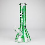12" Panda & Bamboo Beaker Glass Bong – 7mm Thick with Ice Pinch
