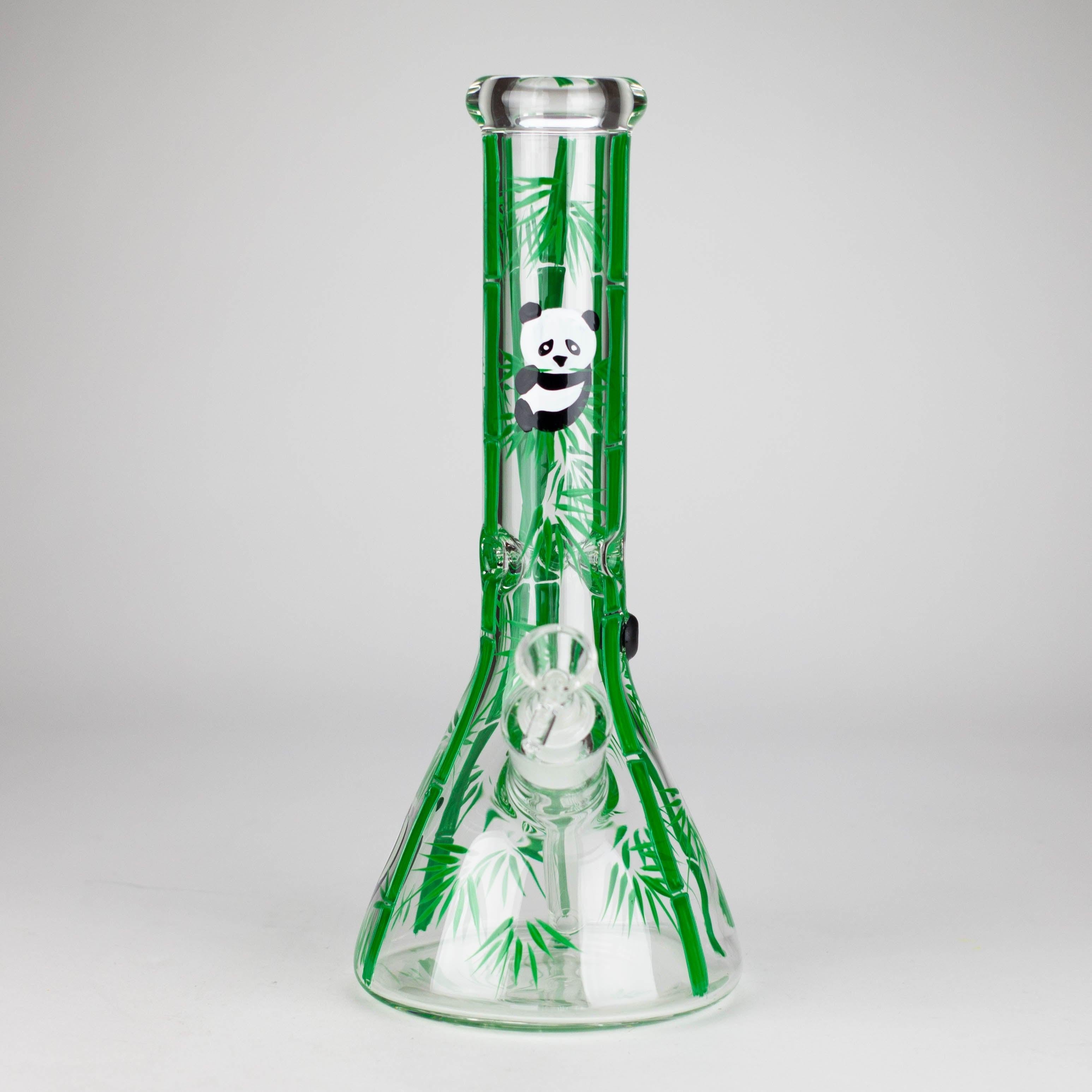 12" Panda & Bamboo Beaker Glass Bong – 7mm Thick with Ice Pinch Secondary image