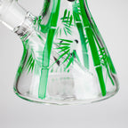 12" Panda & Bamboo Beaker Glass Bong – 7mm Thick with Ice Pinch